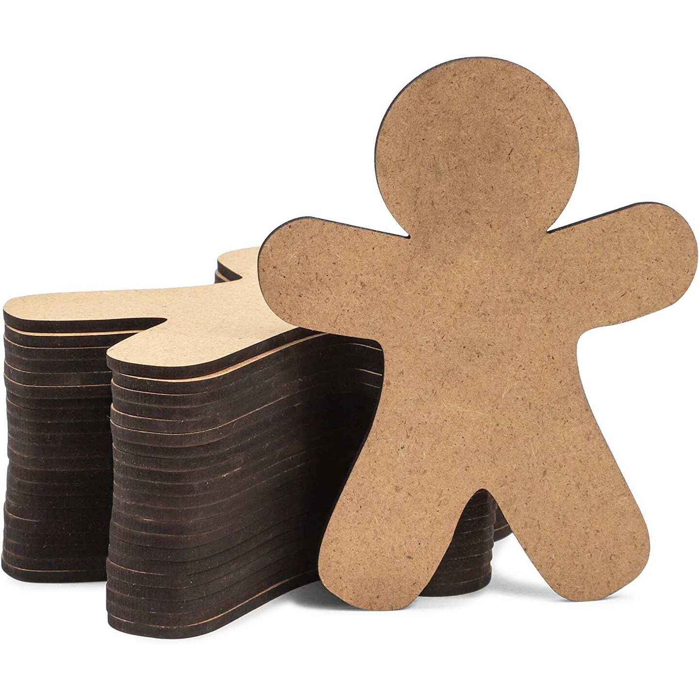 Bright Creations 24 Pack Wooden Gingerbread Men for Crafts, Wood DIY Christmas Ornaments, Festive and Fun Gingerbread Men Decorating Kit for Xmas Celebrations and Gatherings (3.5 x 4.5 In)