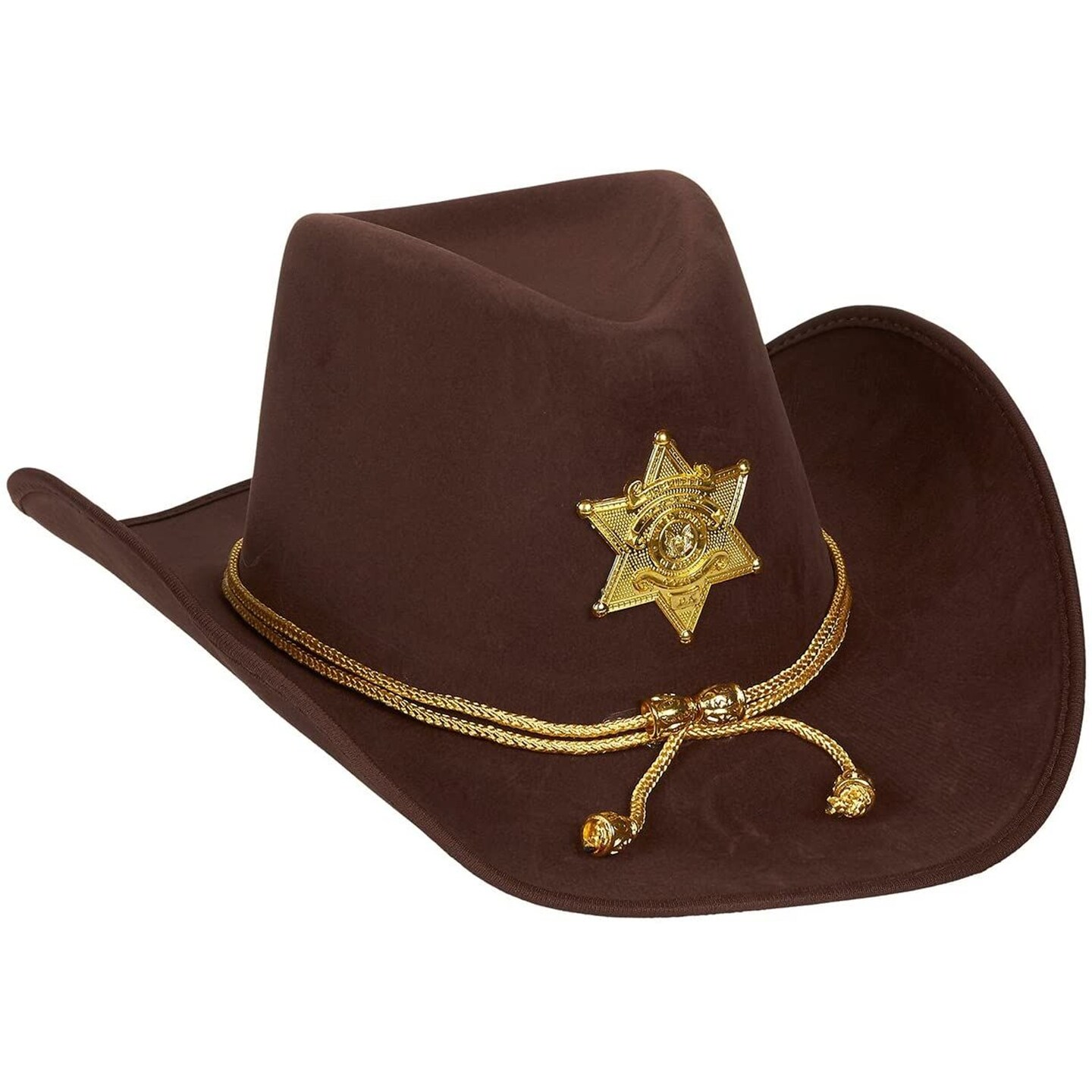 Novelty Felt Cowboy Sheriff&#x27;s Hat - Fun Party Outfit Costume with Gold Braid for Halloween, Office Parties