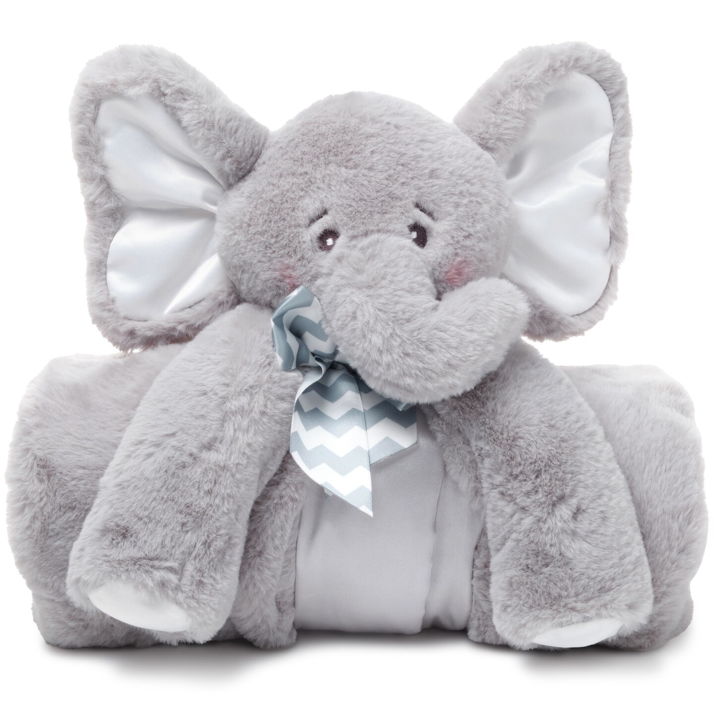 Bearington Baby Lil&#x27; Spout Cuddle Me Sleeper, Gray Elephant Large Size Security Blanket, 28.5&#x22; x 28.5&#x22;