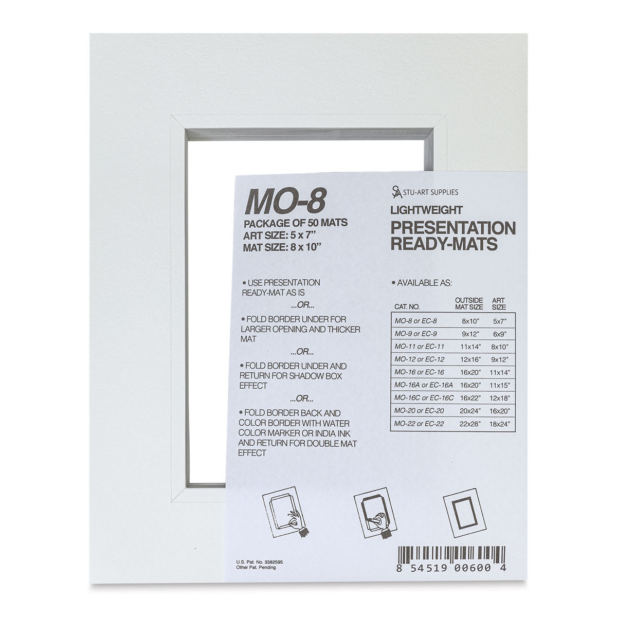 Stu-Art Economy Ready-Mats - 8" x 10" (5" x 7" Opening), Pkg of 50