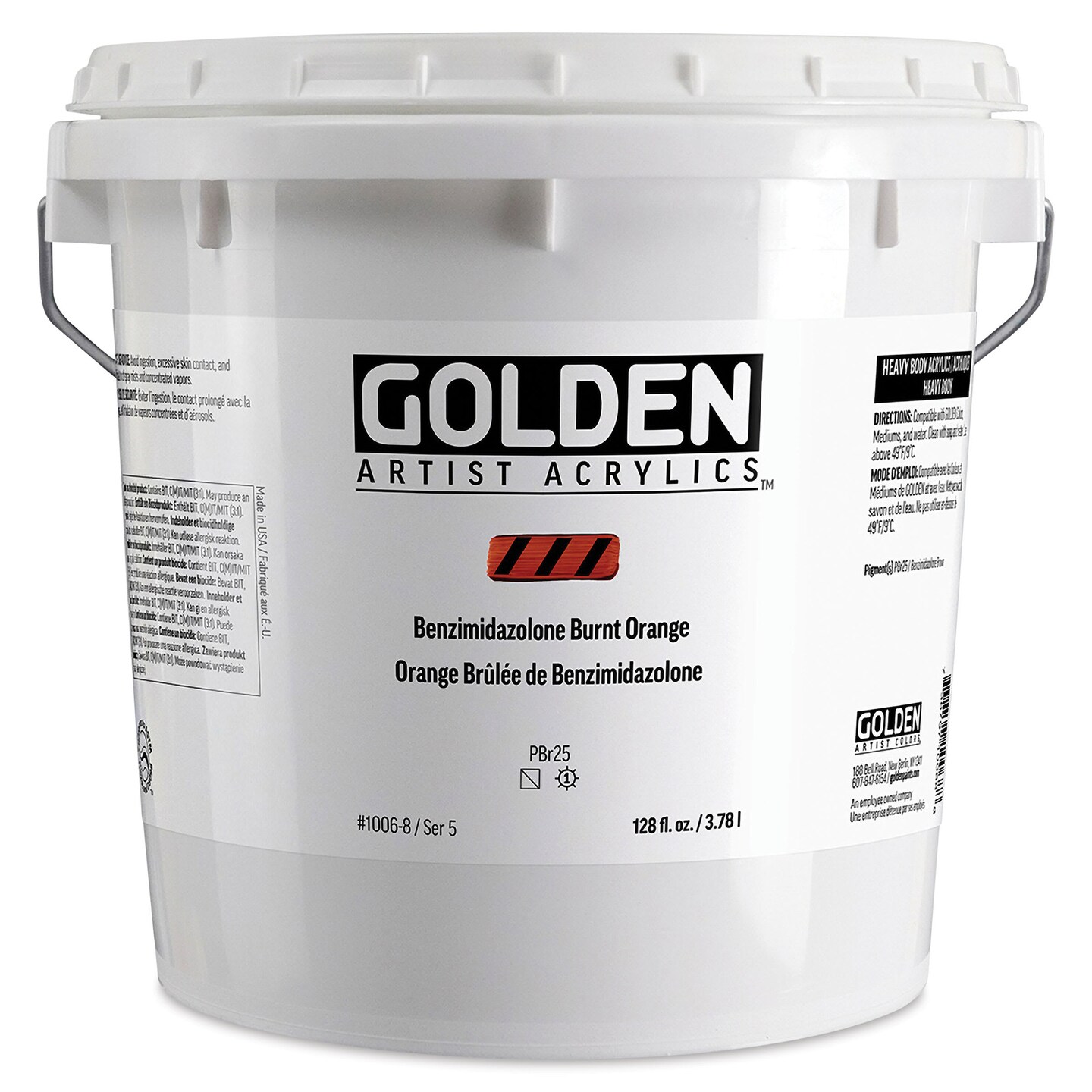 Golden Heavy Body Acrylic Paint - Benzimidazolone Burnt Orange, 3.78 L Jar