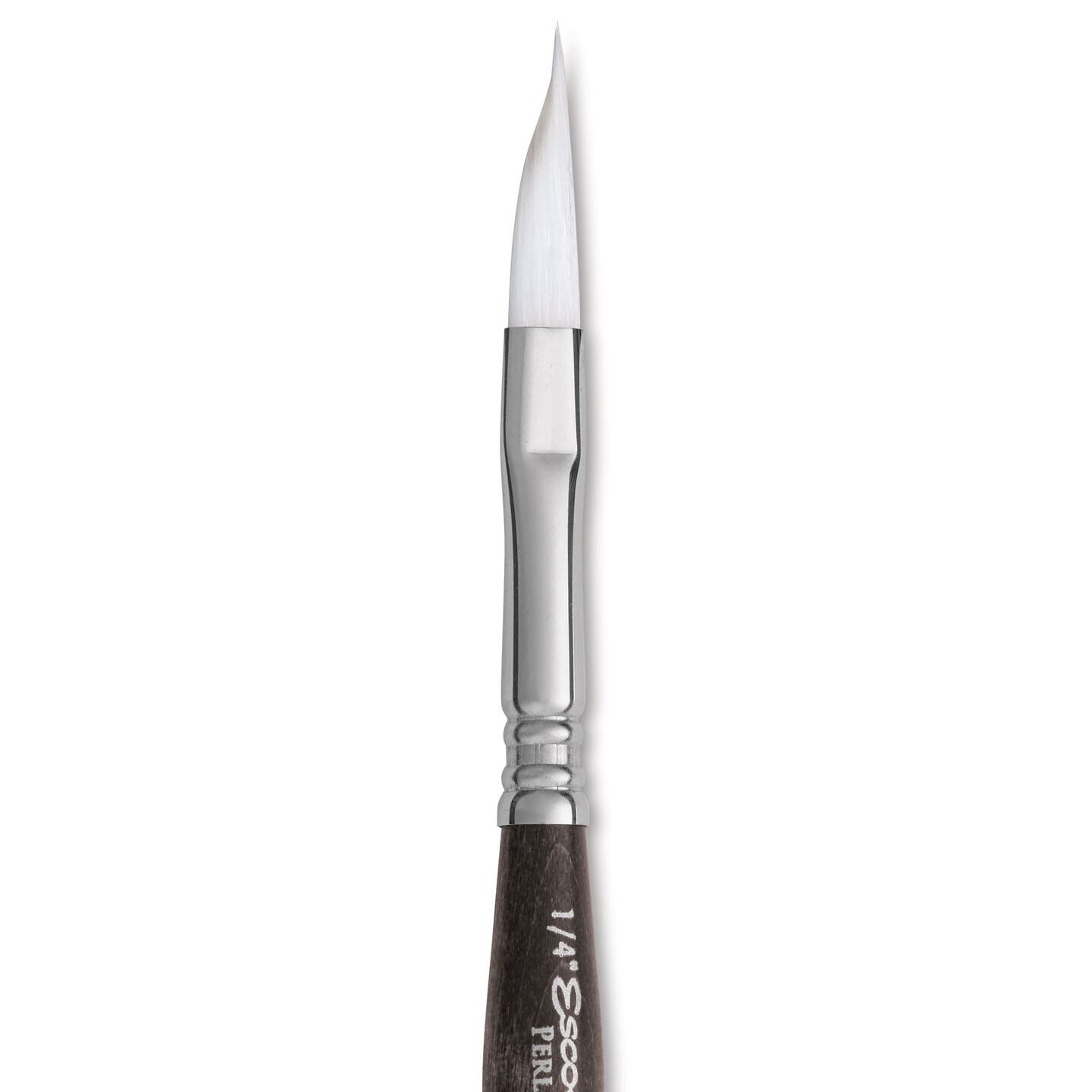 Escoda Perla Toray White Synthetic Travel Brush - Dagger, Short Handle, Size 1/4"