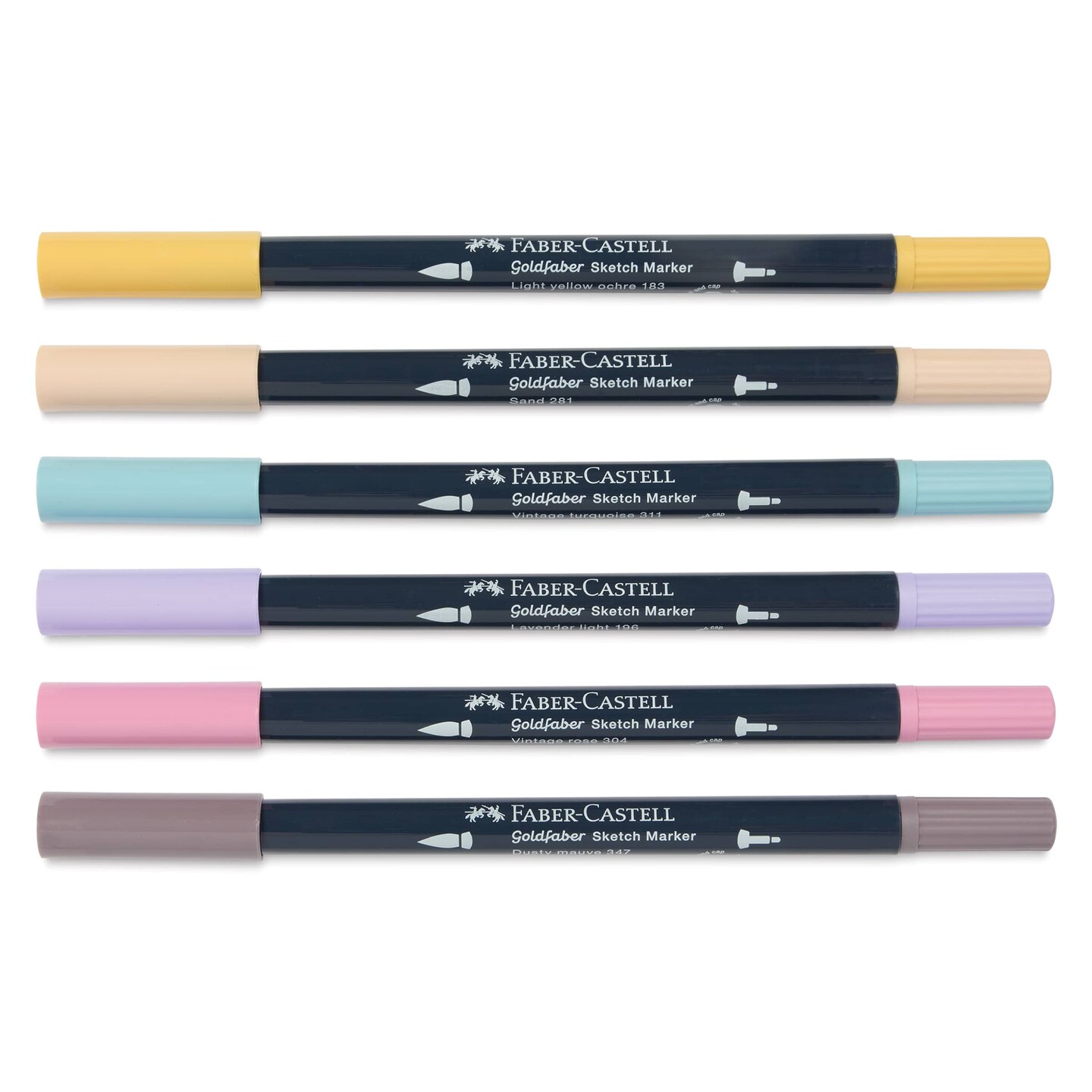 Faber-Castell Goldfaber Sketch Dual-Tip Markers - Set of 6, Fashion
