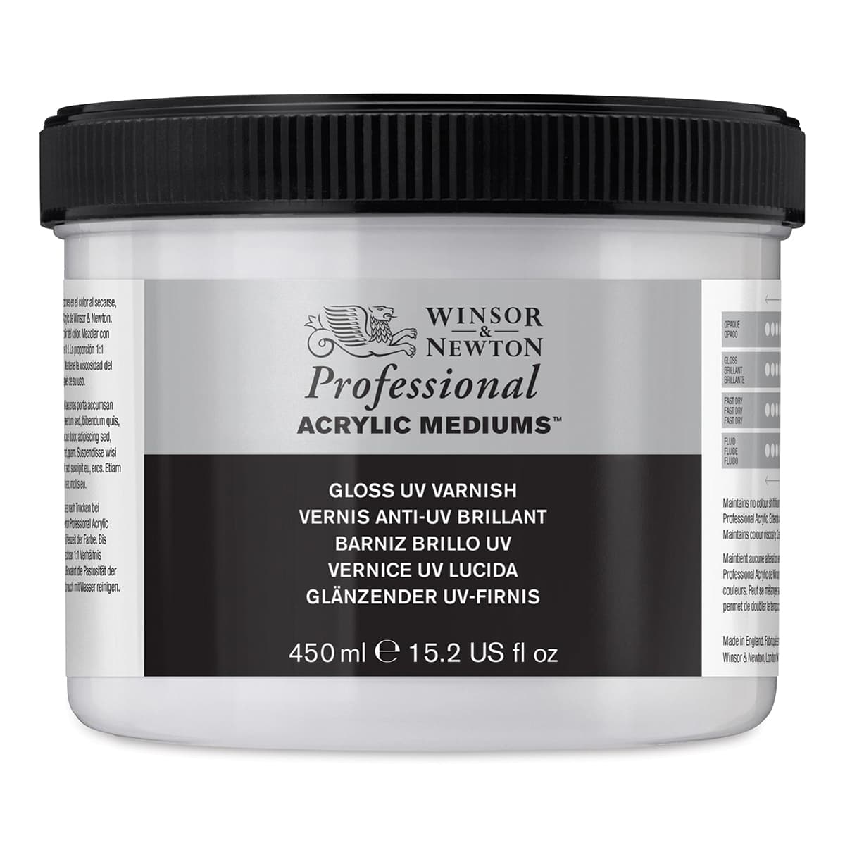 Winsor & Newton Artists' Acrylic UV Varnish - Gloss, 450 ml jar