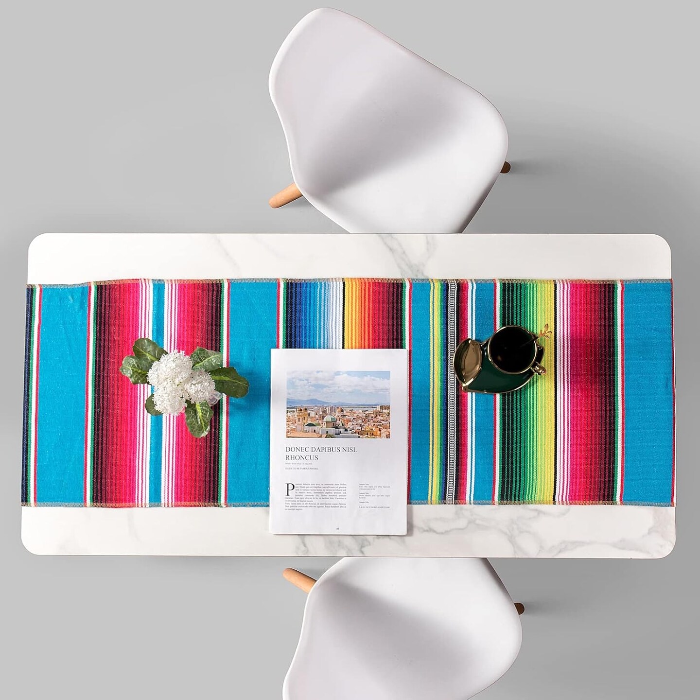 Mexican Table Runner 4Pack 14 x 84 Inches Fiesta Mexican Theme Party Decoration for Cinco de Mayo Fiesta Party Serape Zarape Table Runner