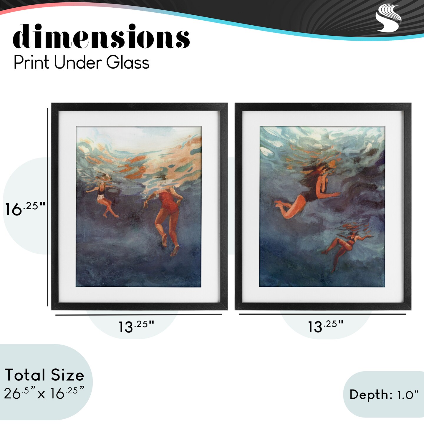 Stupell Industries Swimming Summer's Dance 2pc Framed Print Under Glass Set, design by Victoria Barnes
