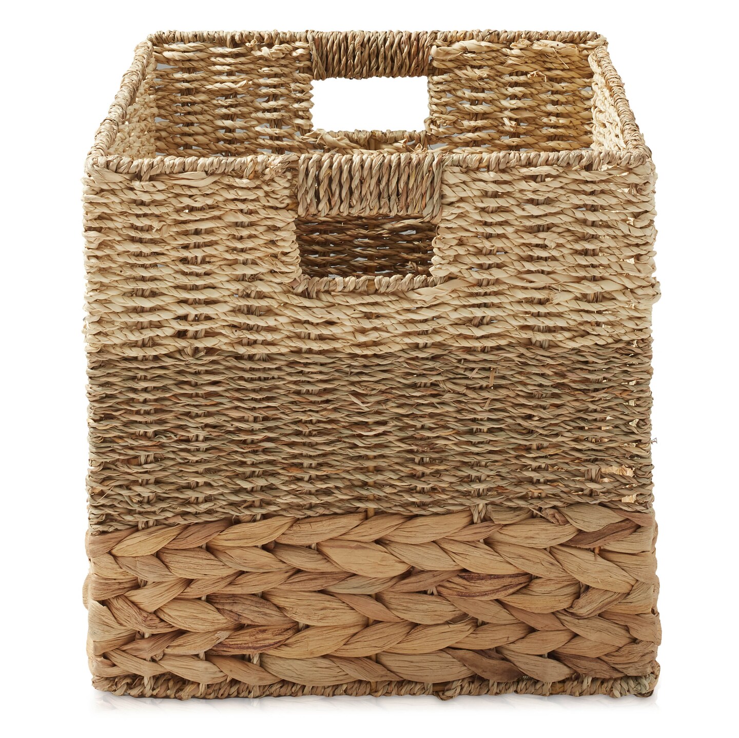 Casafield 12" x 12" Water Hyacinth Storage Baskets, Collapsible Cube Organizers, Woven Bins for Bathroom, Bedroom, Laundry, Pantry, Shelves