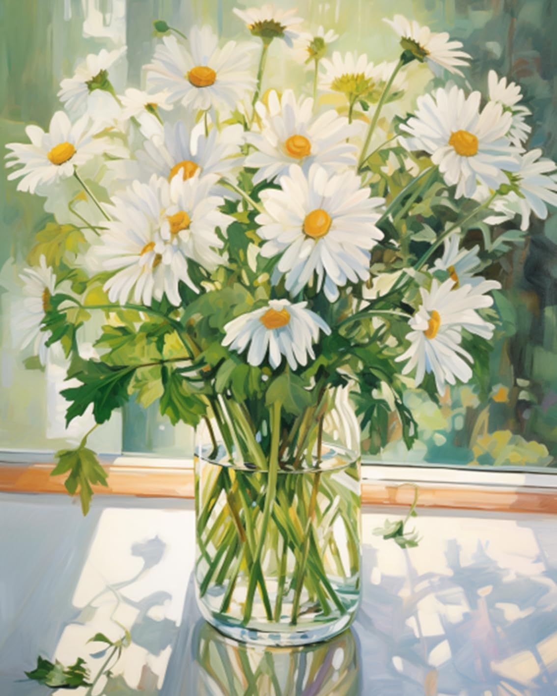 White Daisy DIY Paint by Numbers