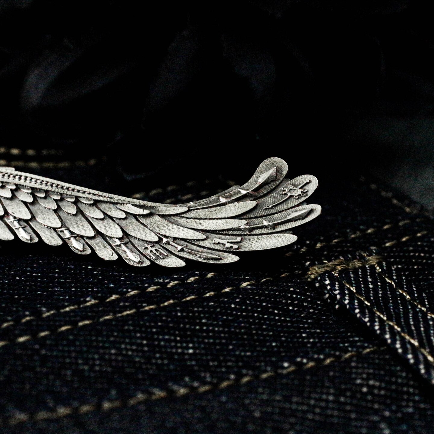 Wings of Holy Light Tie Clip, Wing Design, 925 Silver Handmade product 5