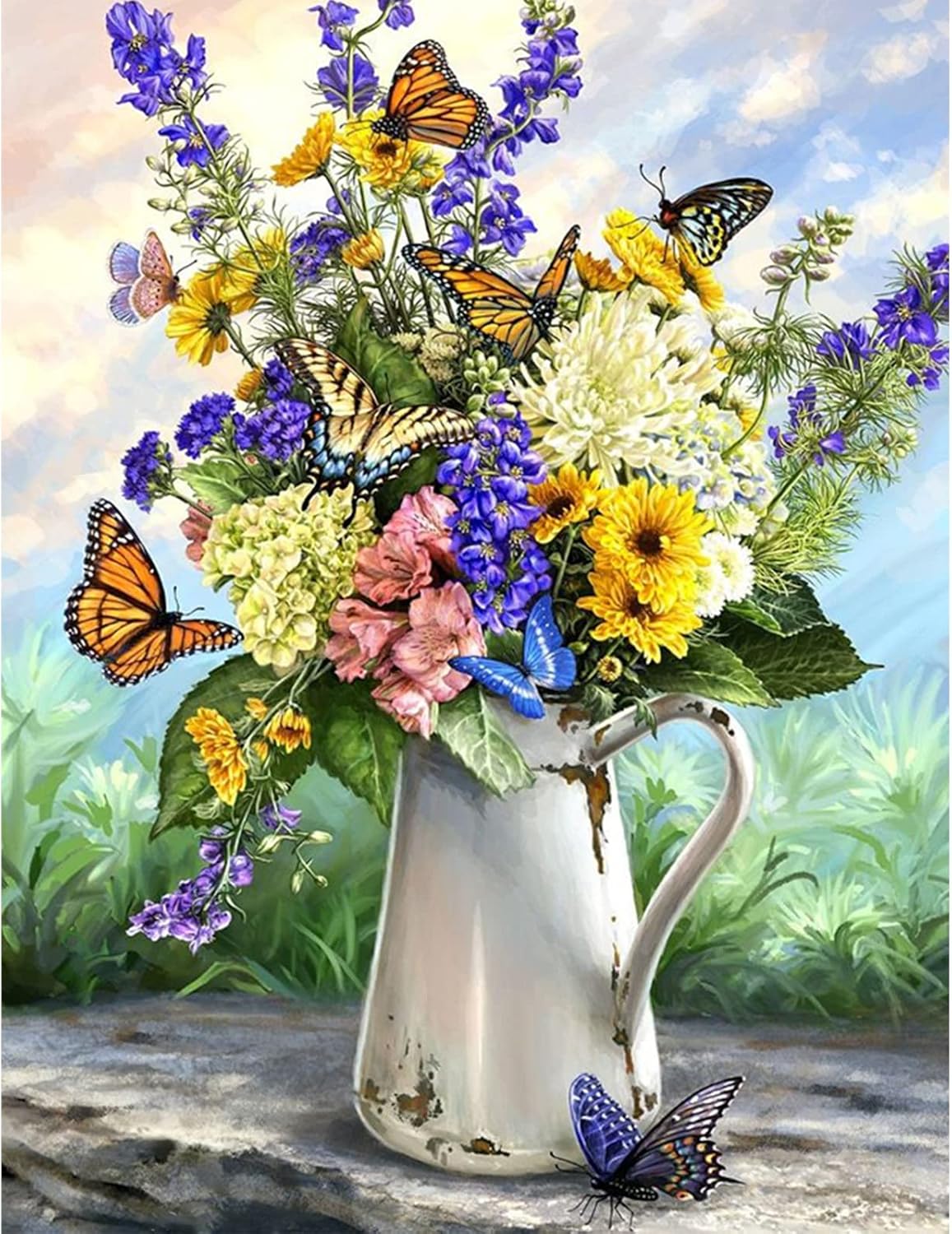 Flower Paint by Number for Adults, Flower Easy Paint by Numbers, Flower DIY Kids Adult Paint by Numbers for Beginner, Gift Home Wall Decor 16x20 Inch