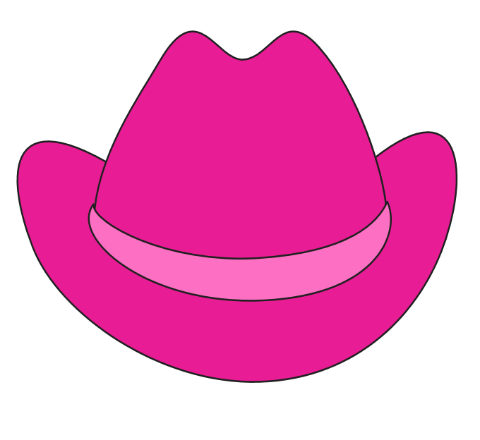 Pink Cowgirl Hat Edible Cake Topper Image 8in Round