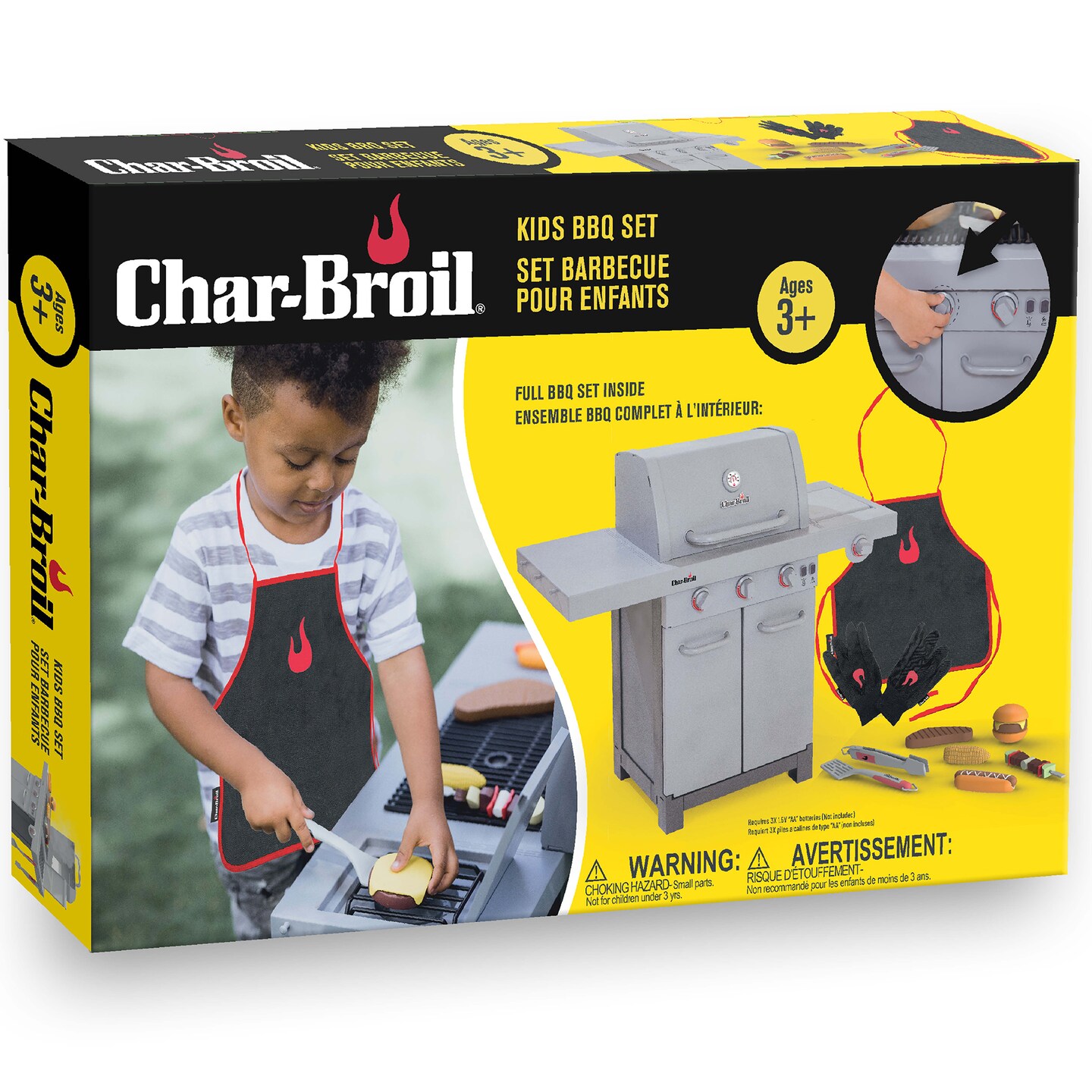 Char-Broil kids BBQ Pretend Playset with Realistic Steam, Lights and Sounds and BBQ Accessories