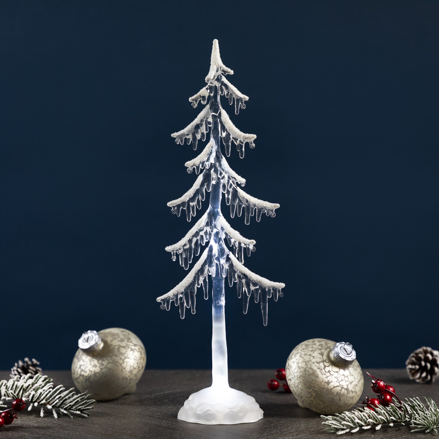 Northlight LED Lighted Acrylic Icicle Tree Christmas Decoration - 14&#x22;