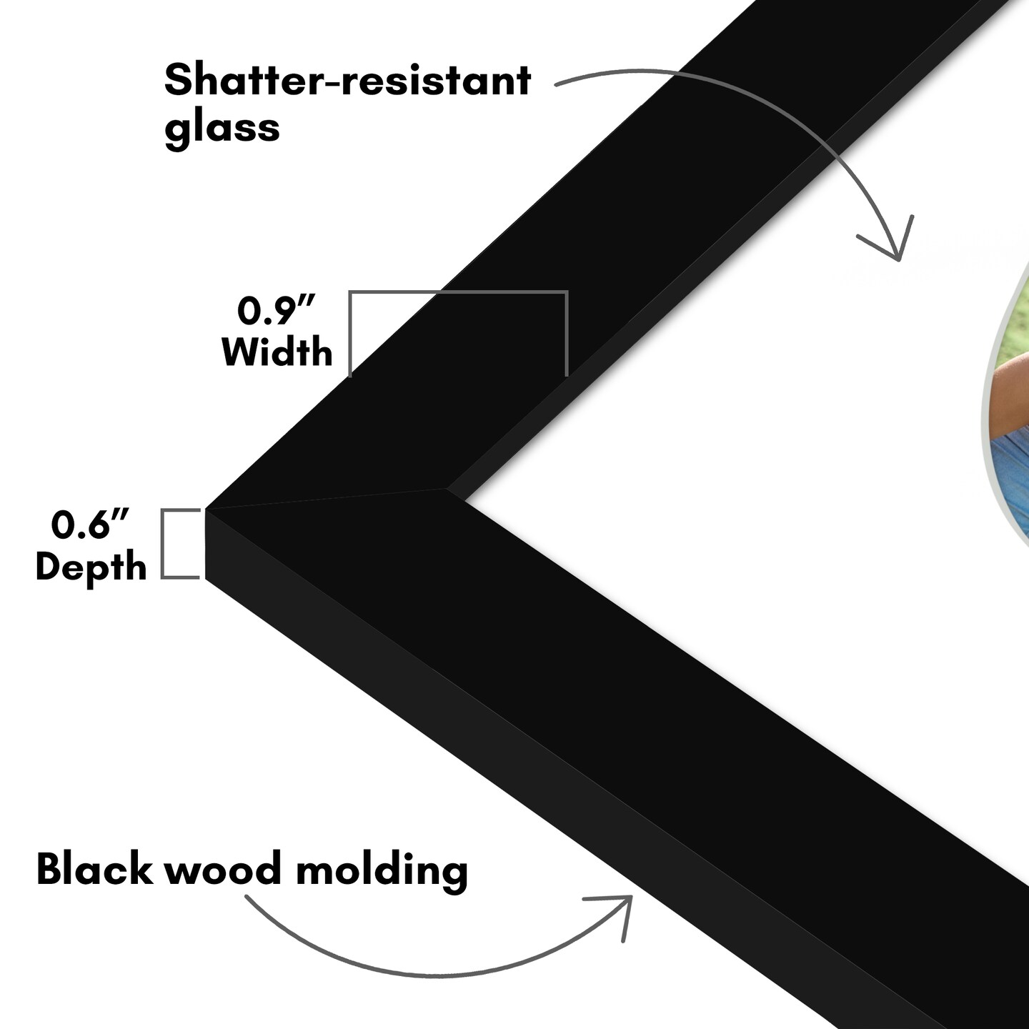 Americanflat Picture Frame with Oval-Shaped Mat - Ideal for Any Room, Living Rooms, Dorm Room