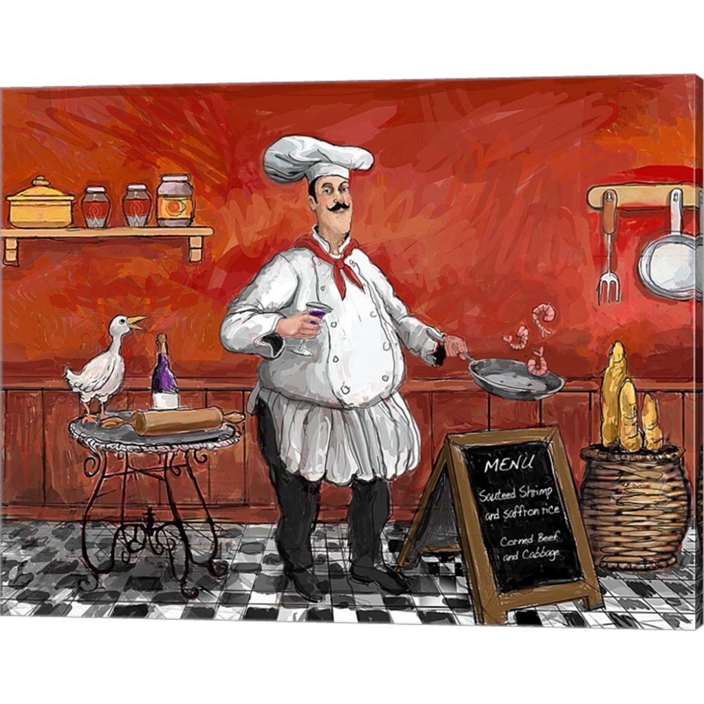 Shrimp Chef by Frank Harris 20&#x22; x 16&#x22; Canvas Wall Art