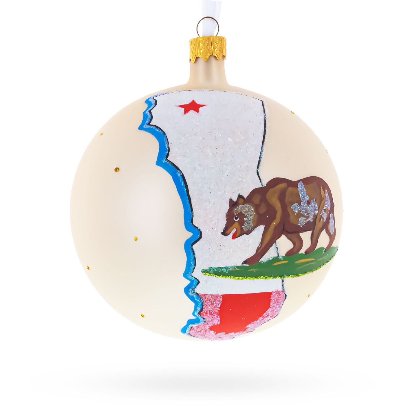 California State, USA Glass Ball Christmas Ornament 4 Inches