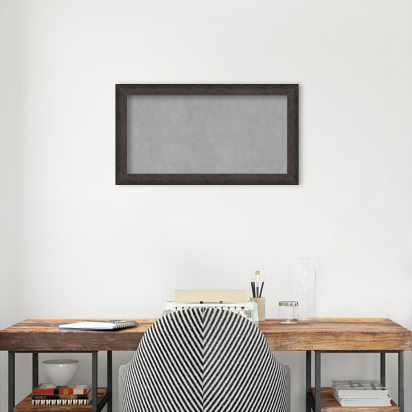 Dappled Narrow Wood Framed Magnetic Board