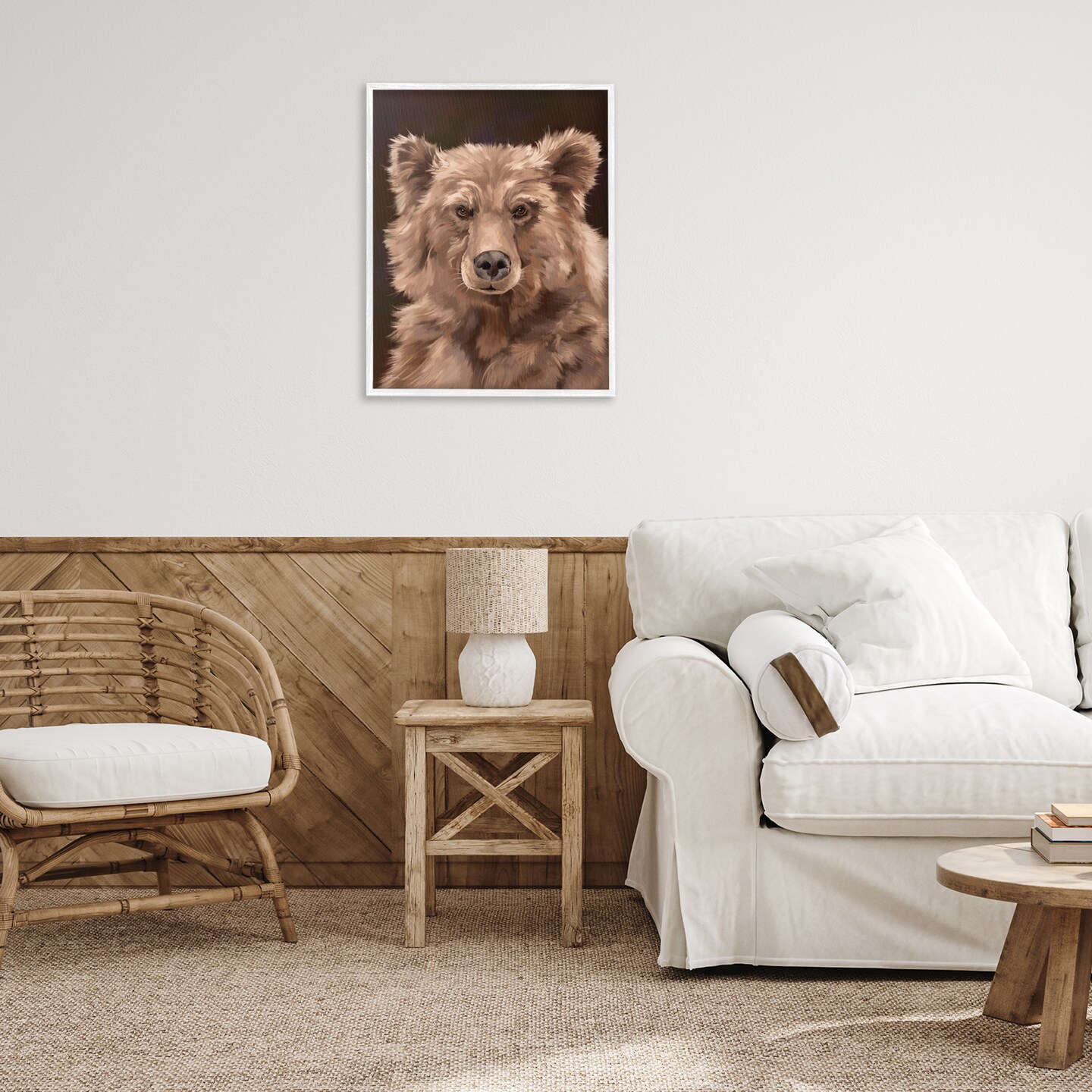 Stupell Industries Fluffy Bear Cub Framed Giclee Wall Art Design by Cat Thurman Designs