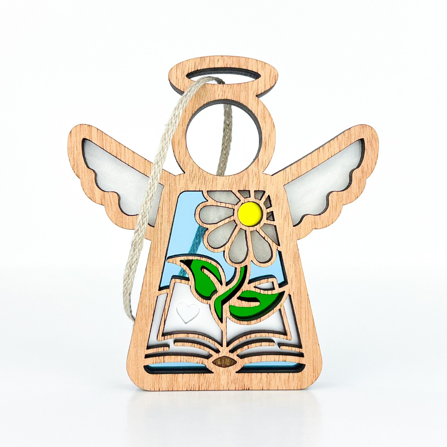 3.5&#x22; Book Lovers Ornament - Handcrafted in Texas - Mother&#x27;s Angels&#xAE; Figurine - Mother&#x27;s Day Gifts