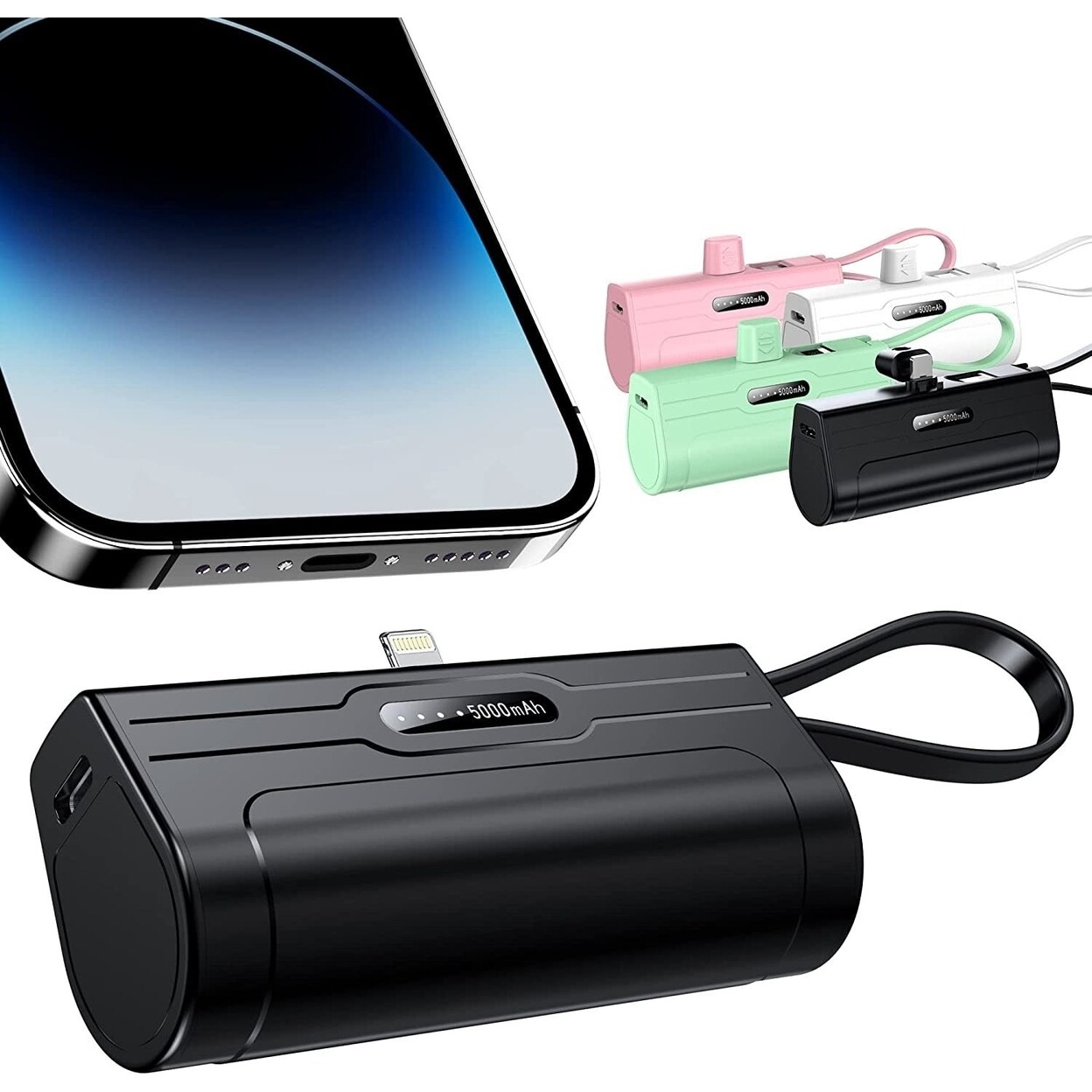 Keychain 2 In 1 Power Bank With Dual Charging Cord