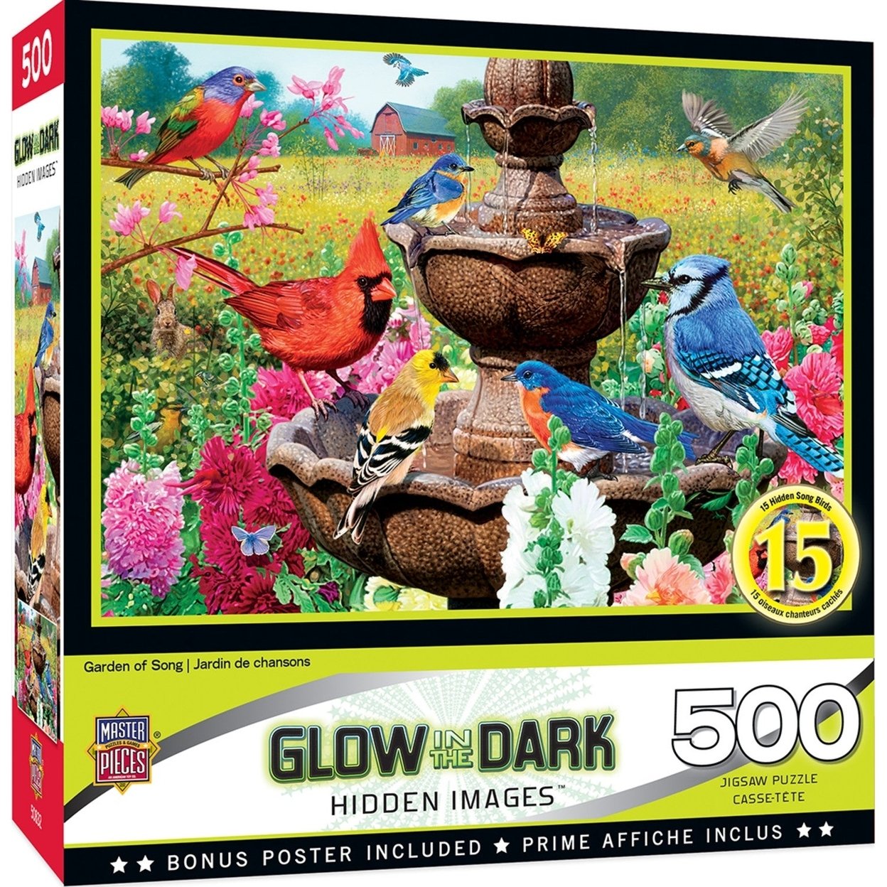 Masterpieces Hidden Images Garden Of Song 500 Piece Glow-In-The-Dark Puzzle