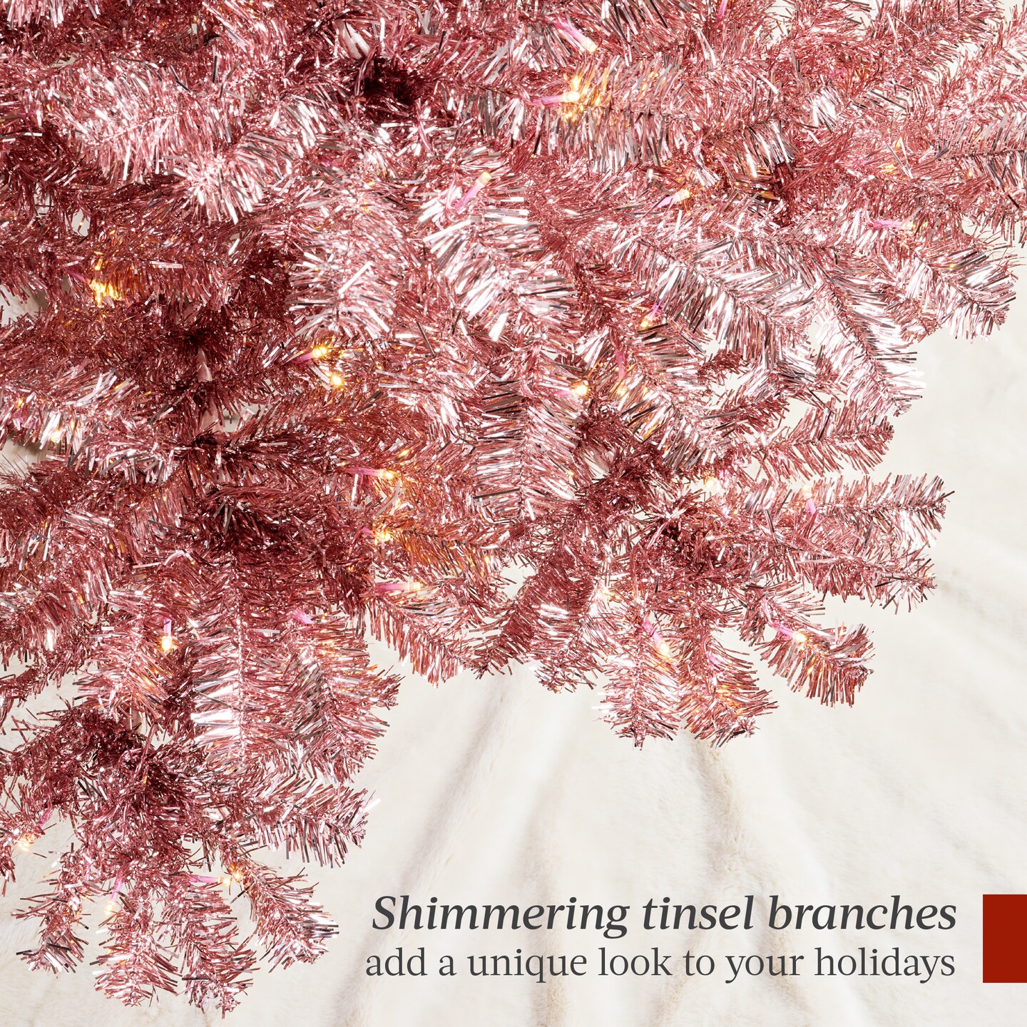 Best Choice Products Artificial Tinsel Christmas Tree Festive Holiday Decoration w/ Stand - Pink