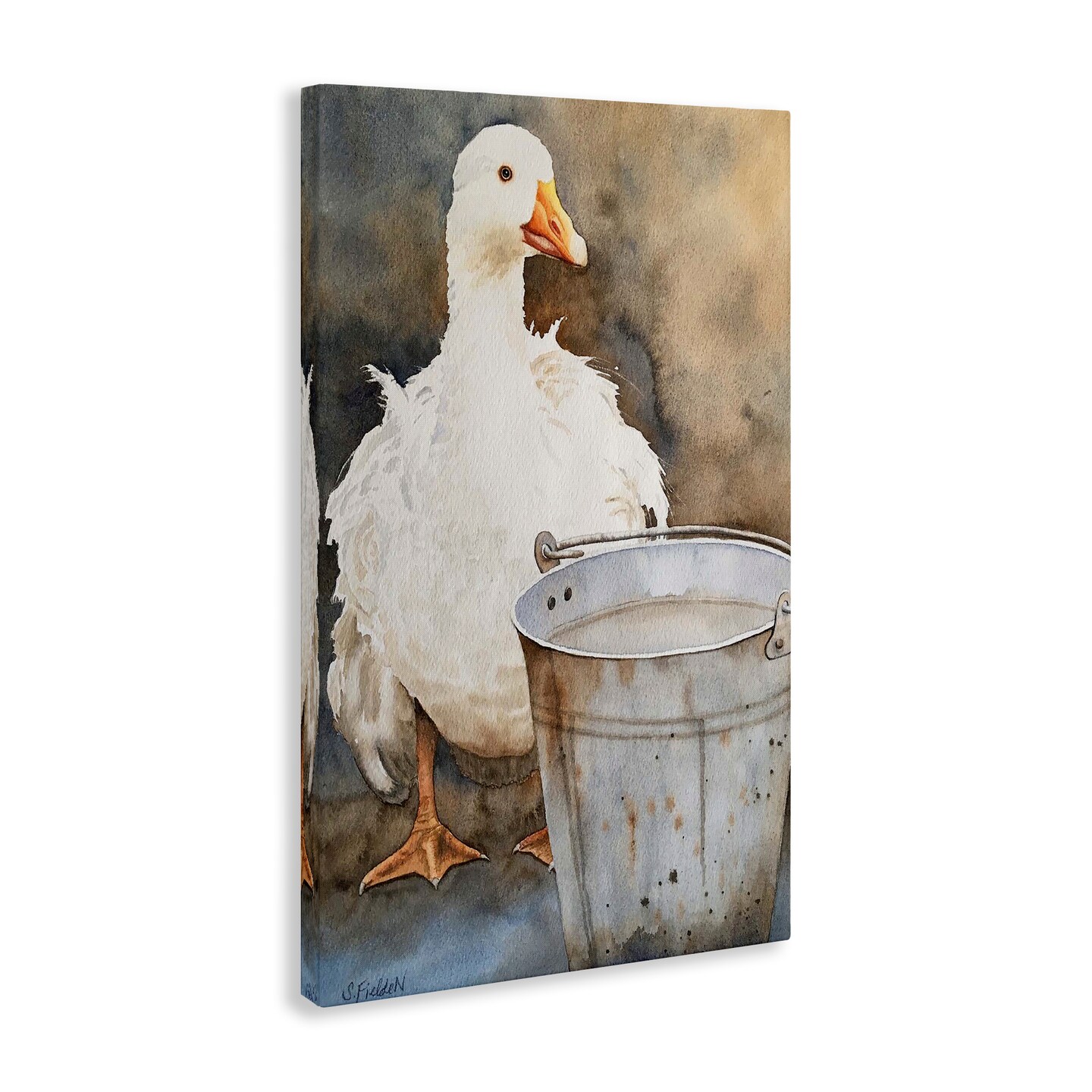 Stupell Industries Duck & Country Pail Canvas Design by Stephanie Fielden