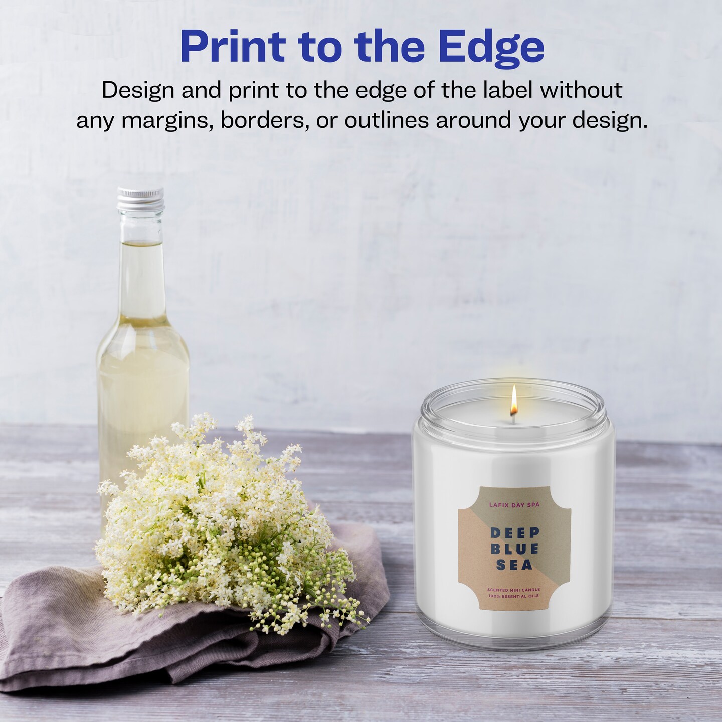 Avery Kraft Brown Square Scalloped Labels with Sure Feed, 1-5/8" x 1-5/8"