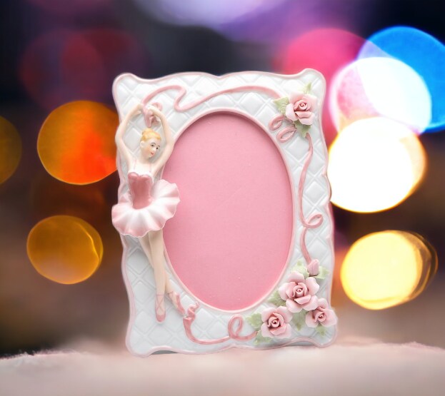 Ceramic Ballerina Picture Frame, Home Décor, Gift for Her, Gift for Daughter, Gift for Ballerina Dancer