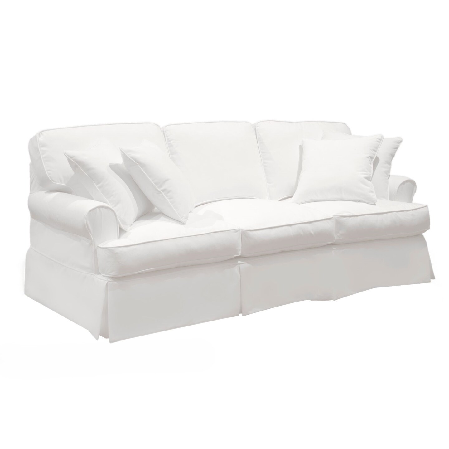 The Hamptons Collection Sunset Trading Horizon T-Cushion Sofa Slipcover - White