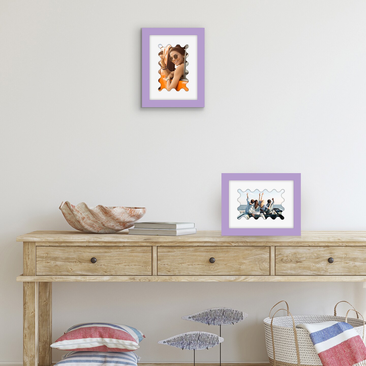 Americanflat Picture Frame with Wavy Mat - Ideal for Any Room, Living Rooms, Dorm Room