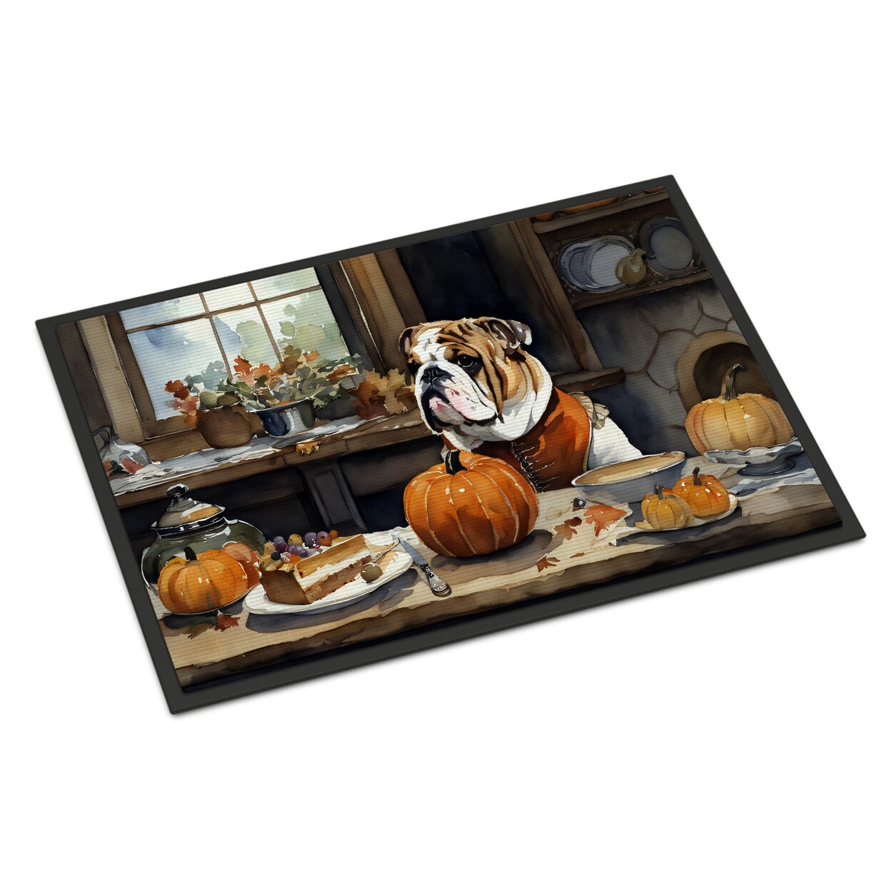 English Bulldog Fall Kitchen Pumpkins Indoor Or Outdoor Mat 24X36 Dac1756