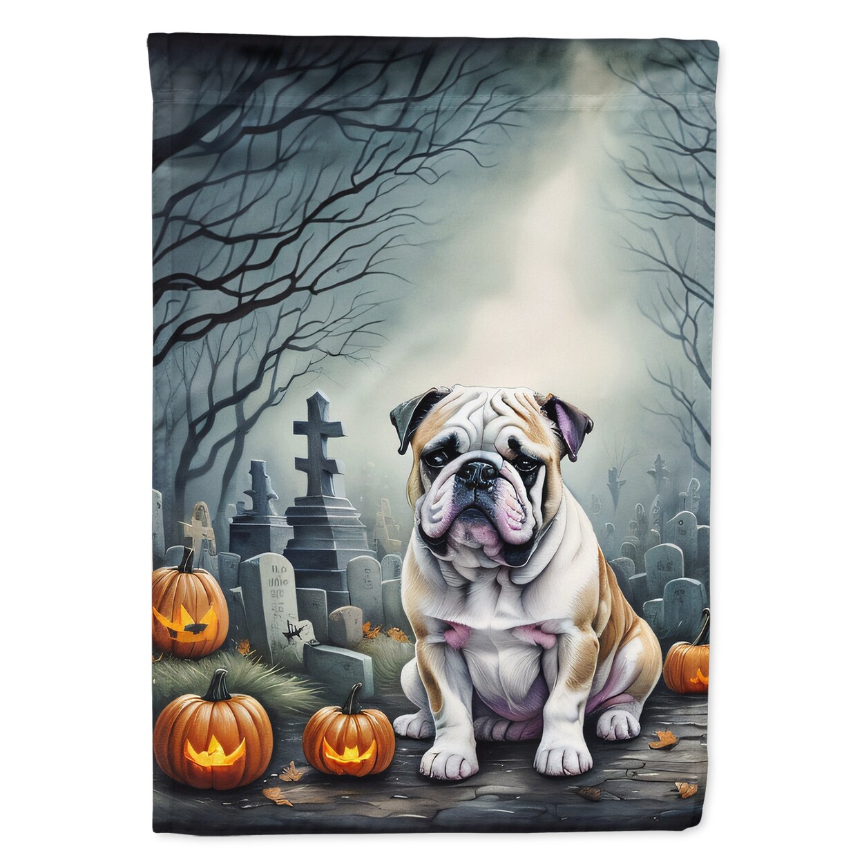 English Bulldog Spooky Halloween Garden Flag Dac2040