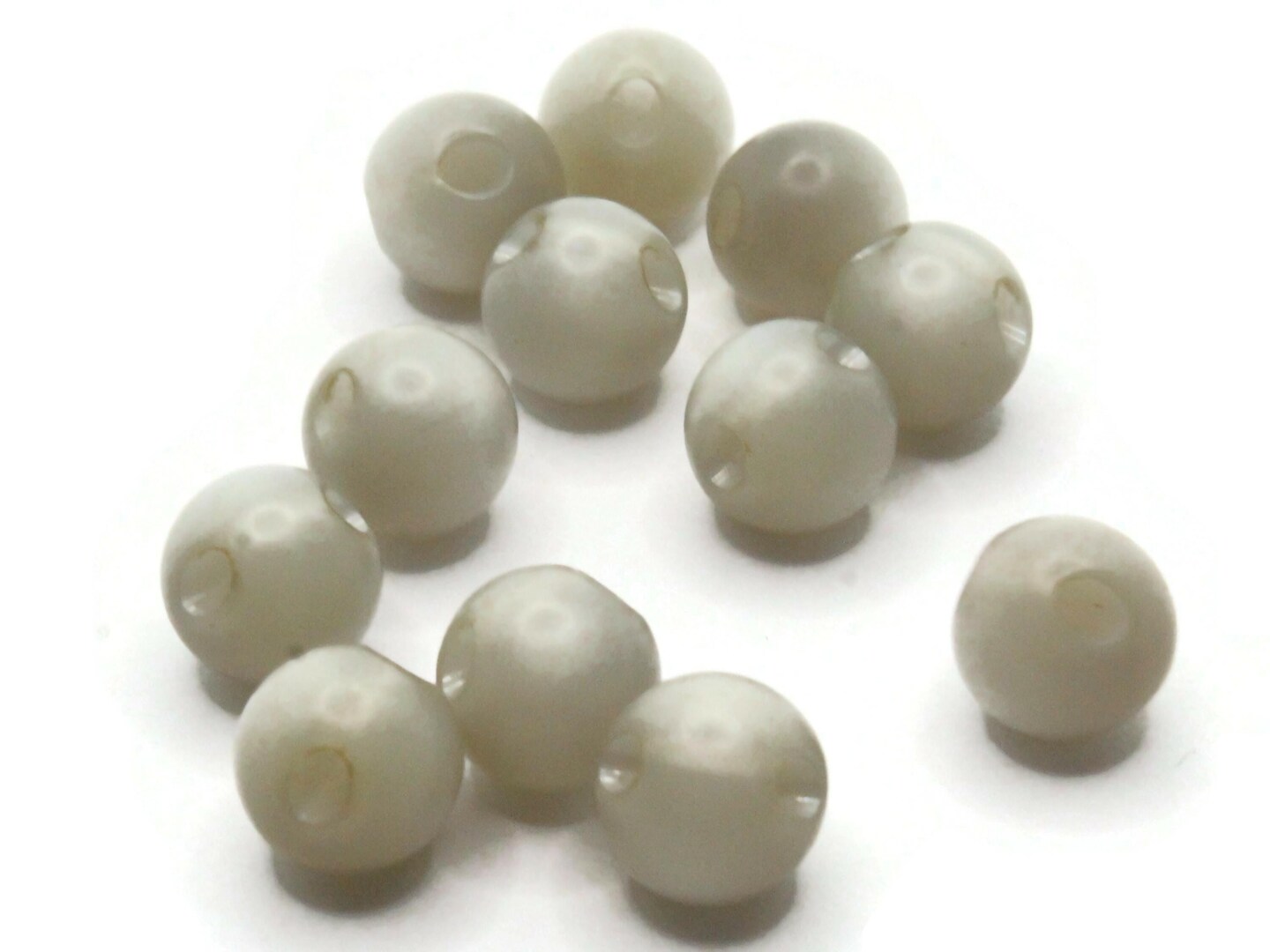 12 9mm 3/8 Inch Round Grey Vintage Moonglow Lucite Ball Buttons