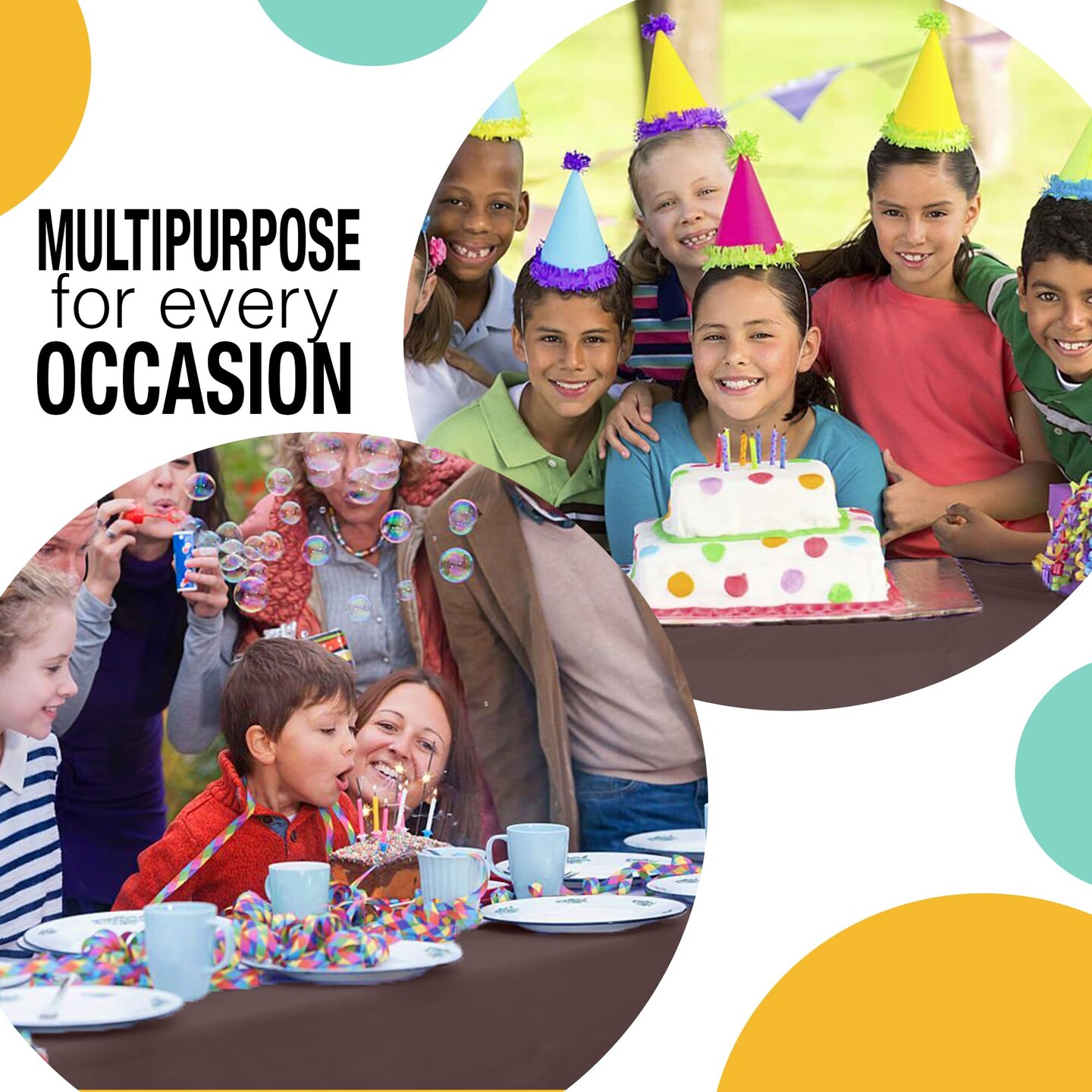 Party Solids 54" x 300' Plastic Table Cover Roll with Slide Cutter – Cut-to-Size Dispenser Box – Makes Up to 36 Disposable 8' Rectangle Tablecloths by Exquisite