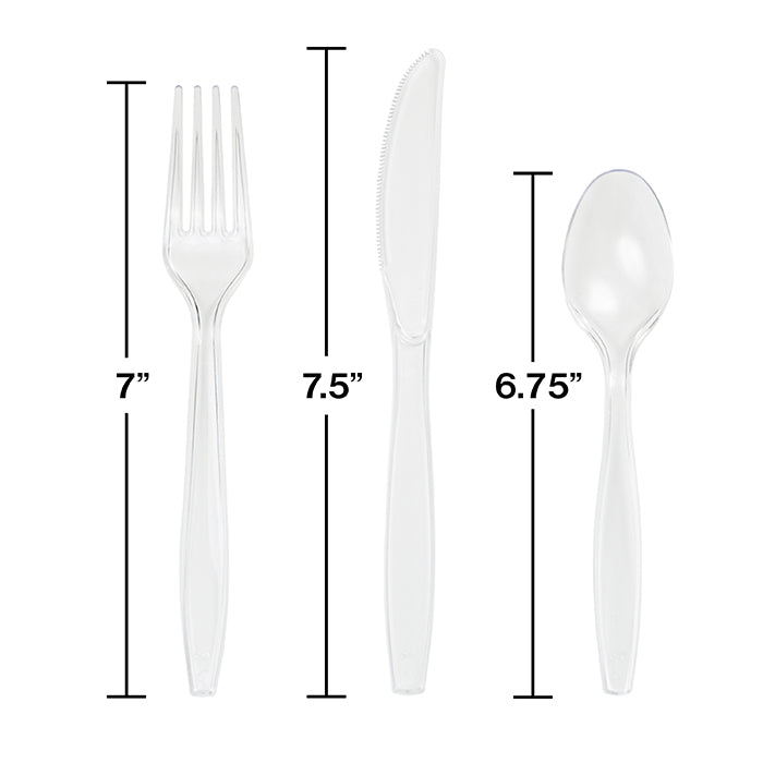 Clear Assorted Plastic Cutlery (24/Pkg)