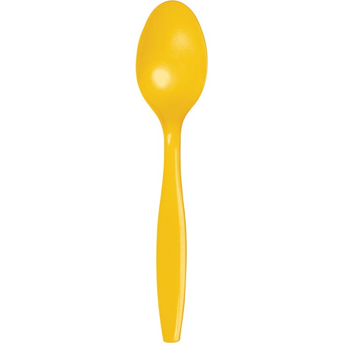 School Bus Yellow Plastic Spoons (24/Pkg)