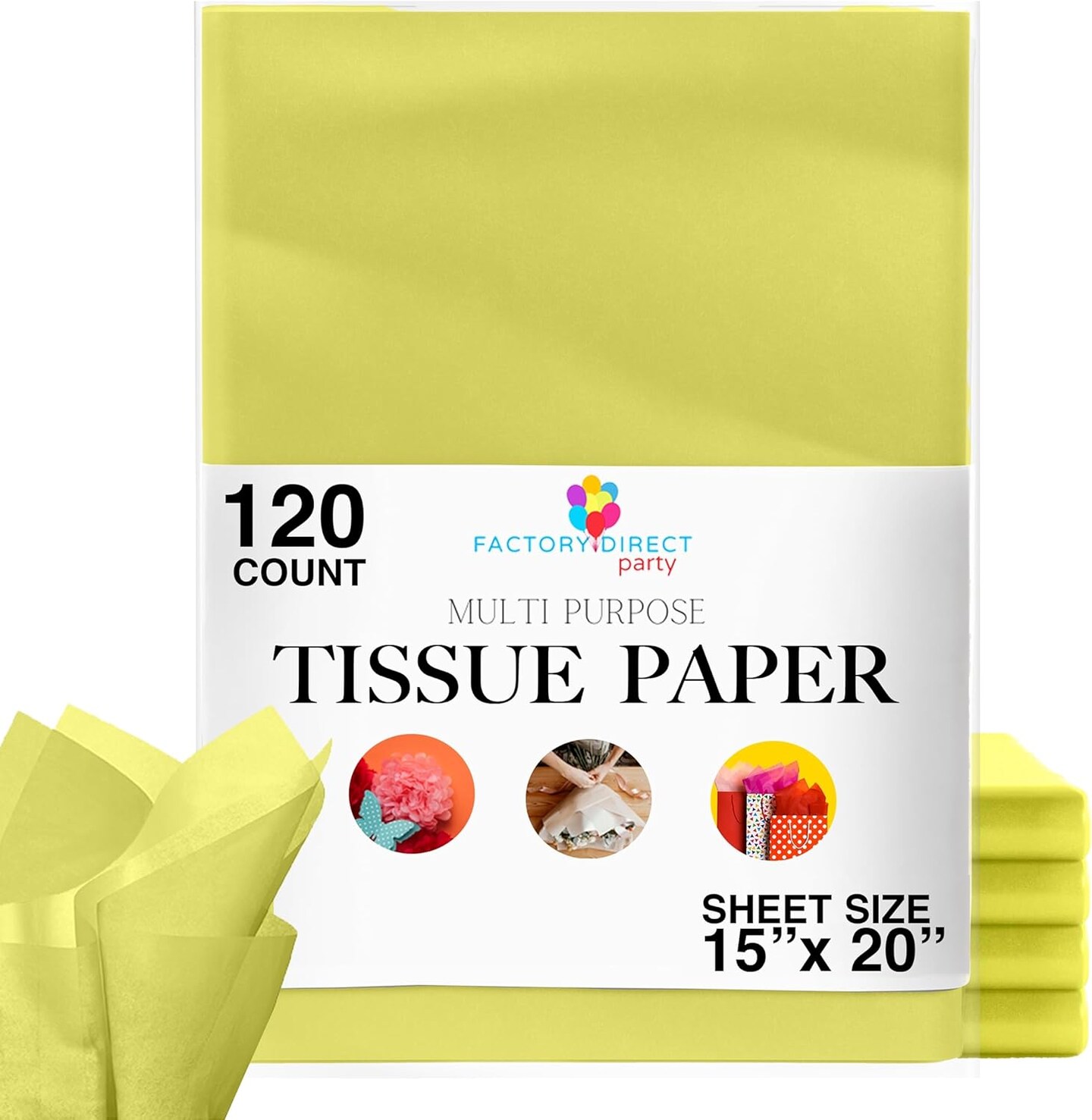 120 Sheets of Tissue Paper - 15" x 20" Packing Paper Sheets for Moving - 10lb Wrapping Paper - Newsprint Paper for Packing, Gift Wrapping, Moving Supplies & Protecting Items