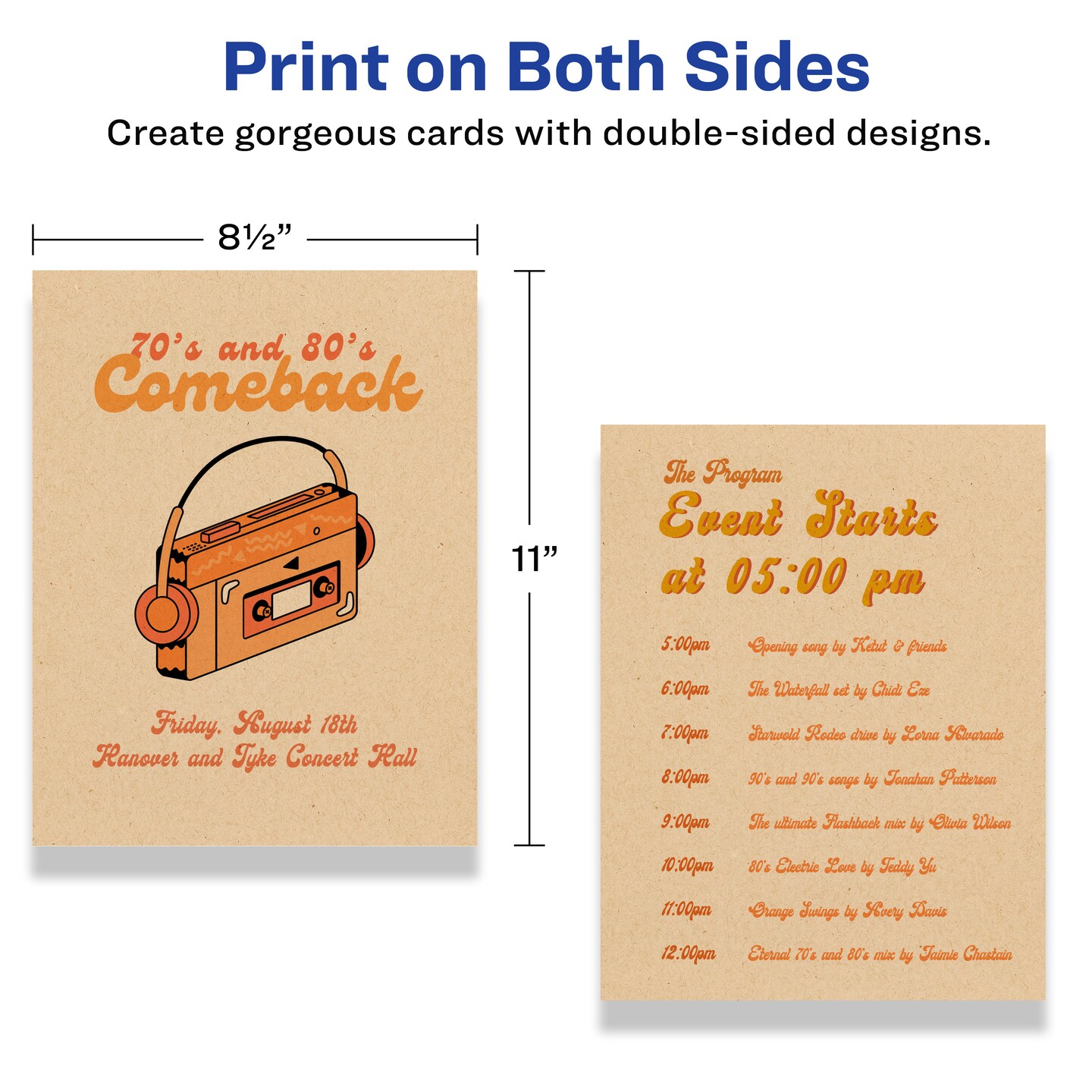 Avery 8-1/2&#x22; x 11&#x22; Rectangle, Kraft Brown Cardstock