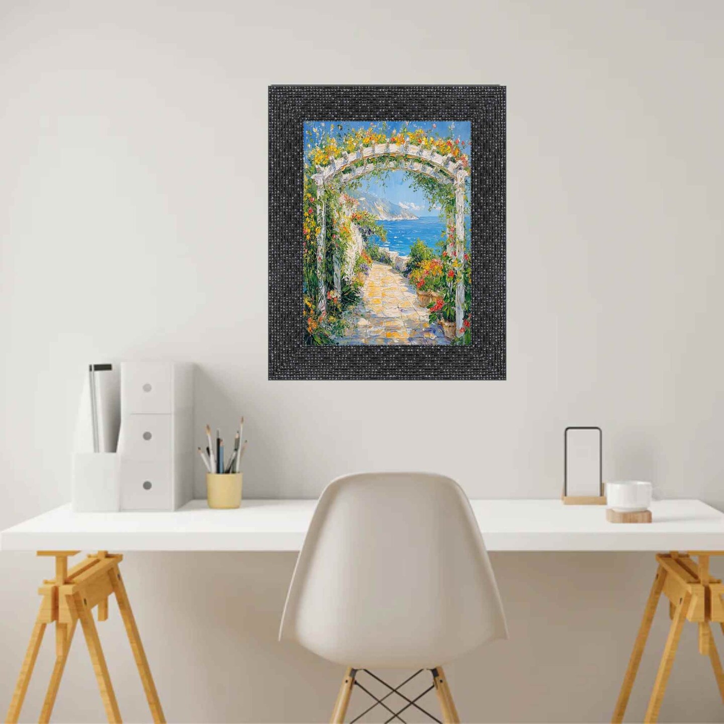 Modern Retro Glossy Black Glitter Picture Frame 12x24 frame