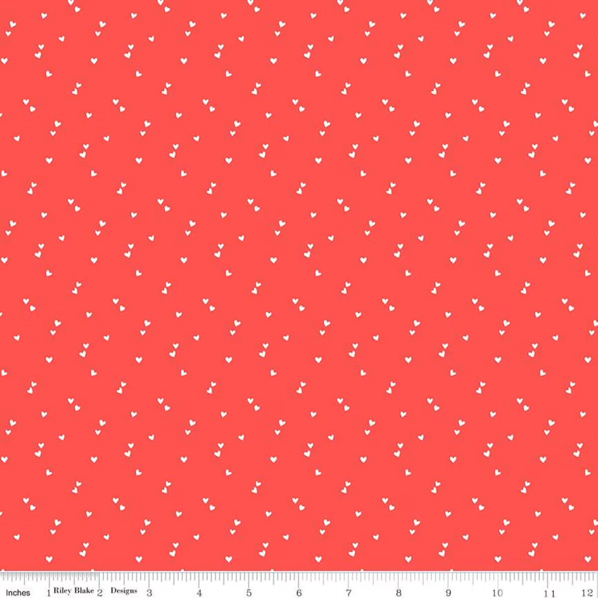 Fabric Riley Blake Seasonal Basics Red Hearts by the Quarter Yard C655-RED