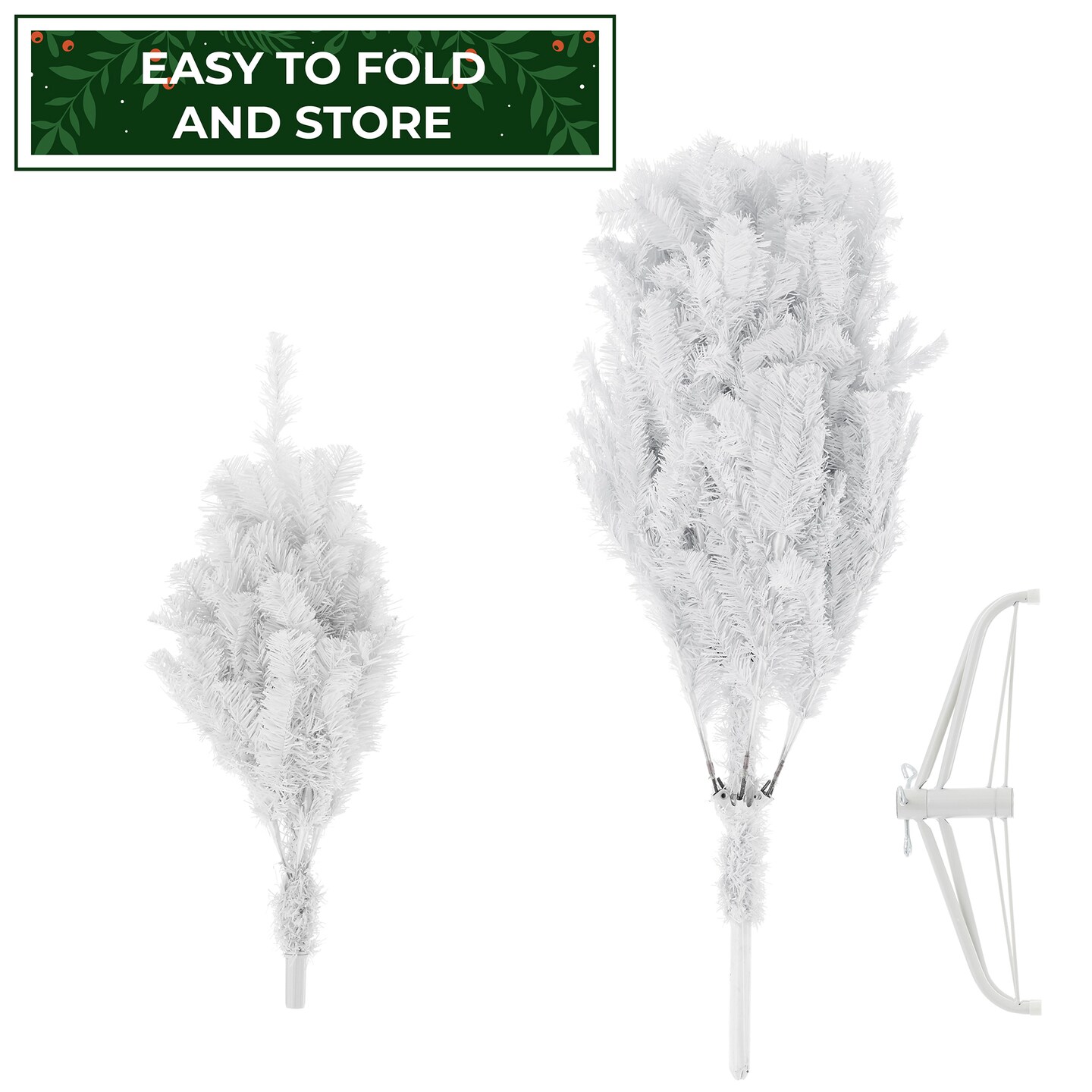 Casafield Spruce Artificial Holiday Christmas Tree with Sturdy Metal Stand