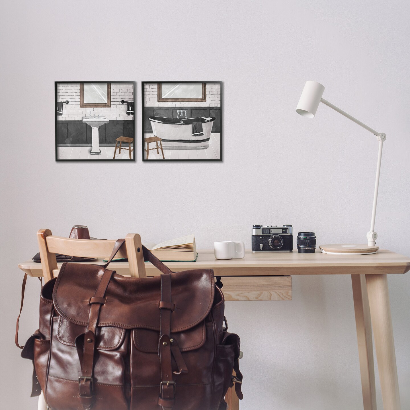 Stupell Industries Modern Country Bathroom Interior Framed Giclee Art