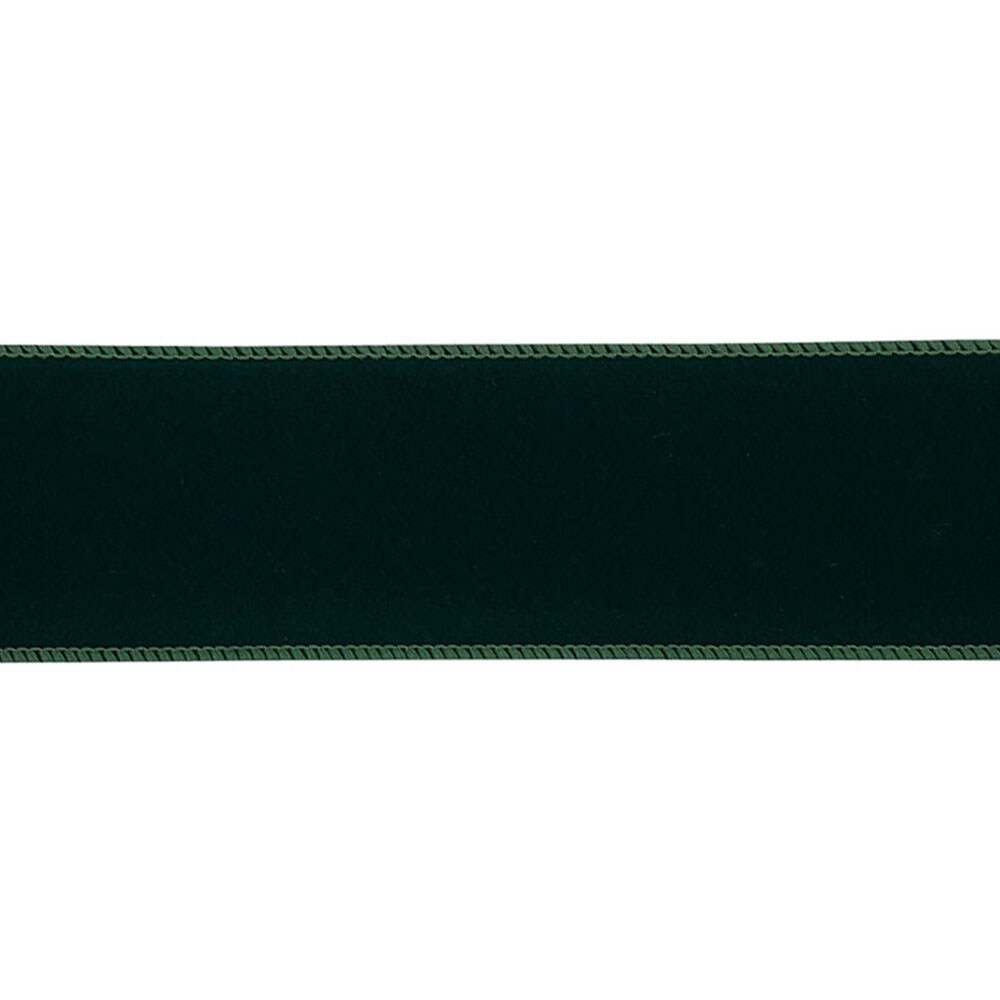 Designer&#x27;s Shop WR 63-5033 2.5&#x201D; x 10 yard Holiday Velvet Hunter Green wired edge ribbons