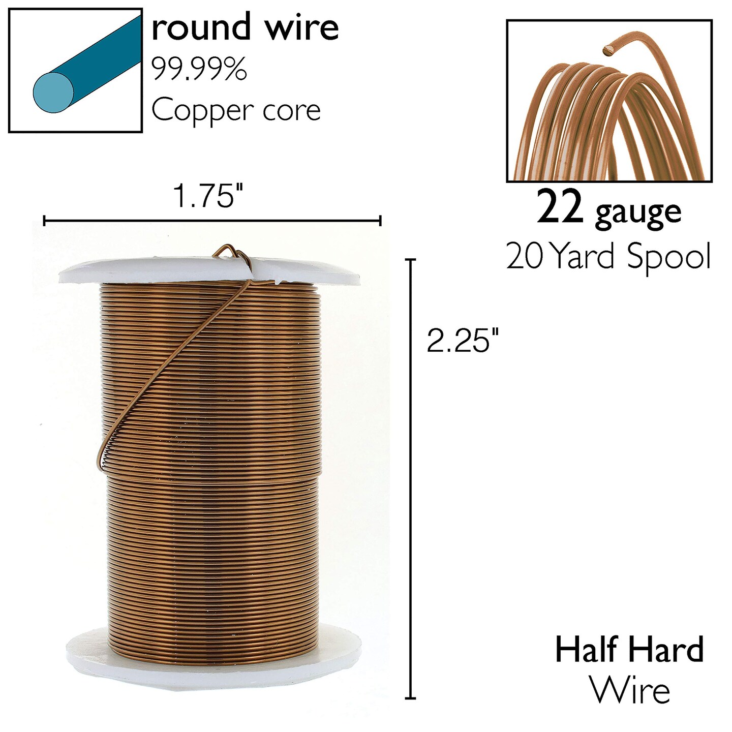 The Beadsmith Wire Elements Lacquered Tarnish-Resistant Copper Wire