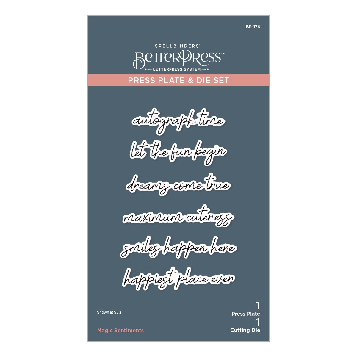 Spellbinders BetterPress Press Plate & Die Set-Magic Sentiments