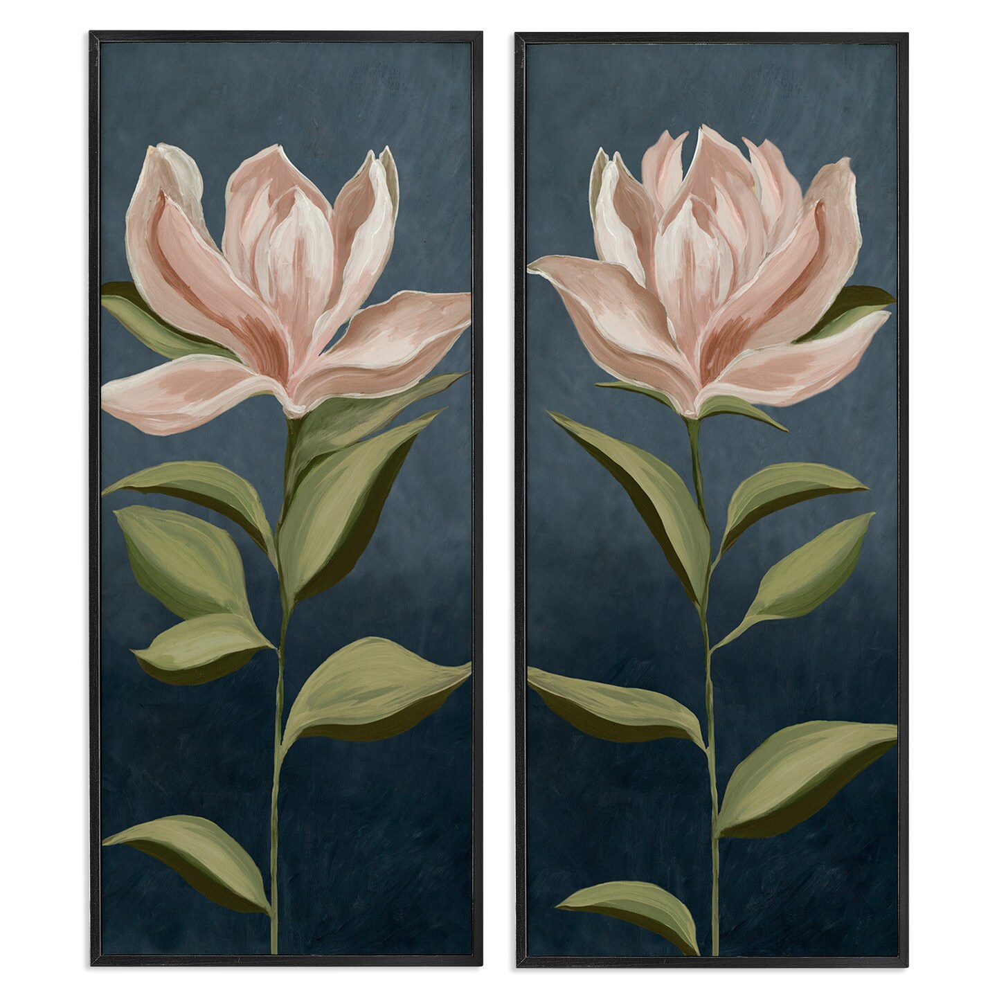 Stupell Industries Pink Petaled Blooms 2pc Framed Giclee Wall Art Set Design by Jacob Q