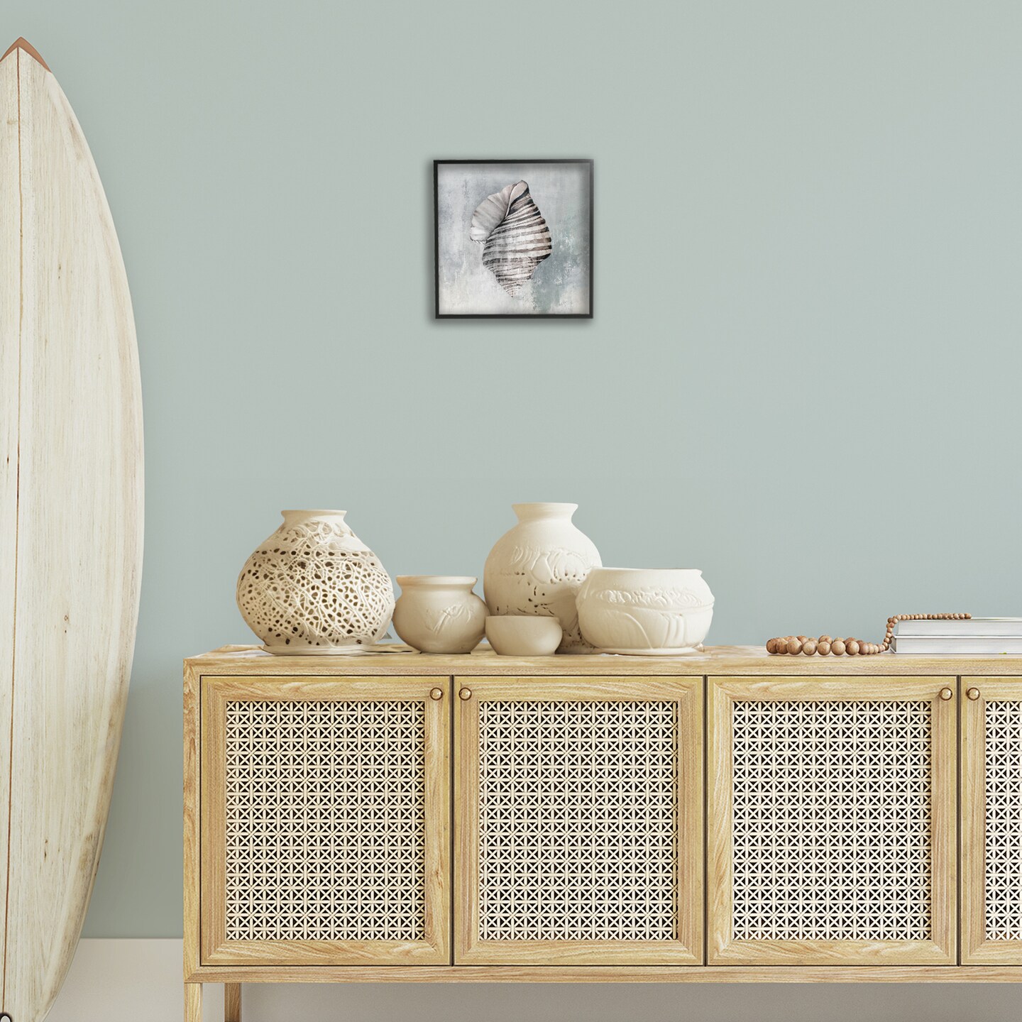 Stupell Industries Organic Twisted Seashell Framed Giclee Wall Art Design by Eli Jones