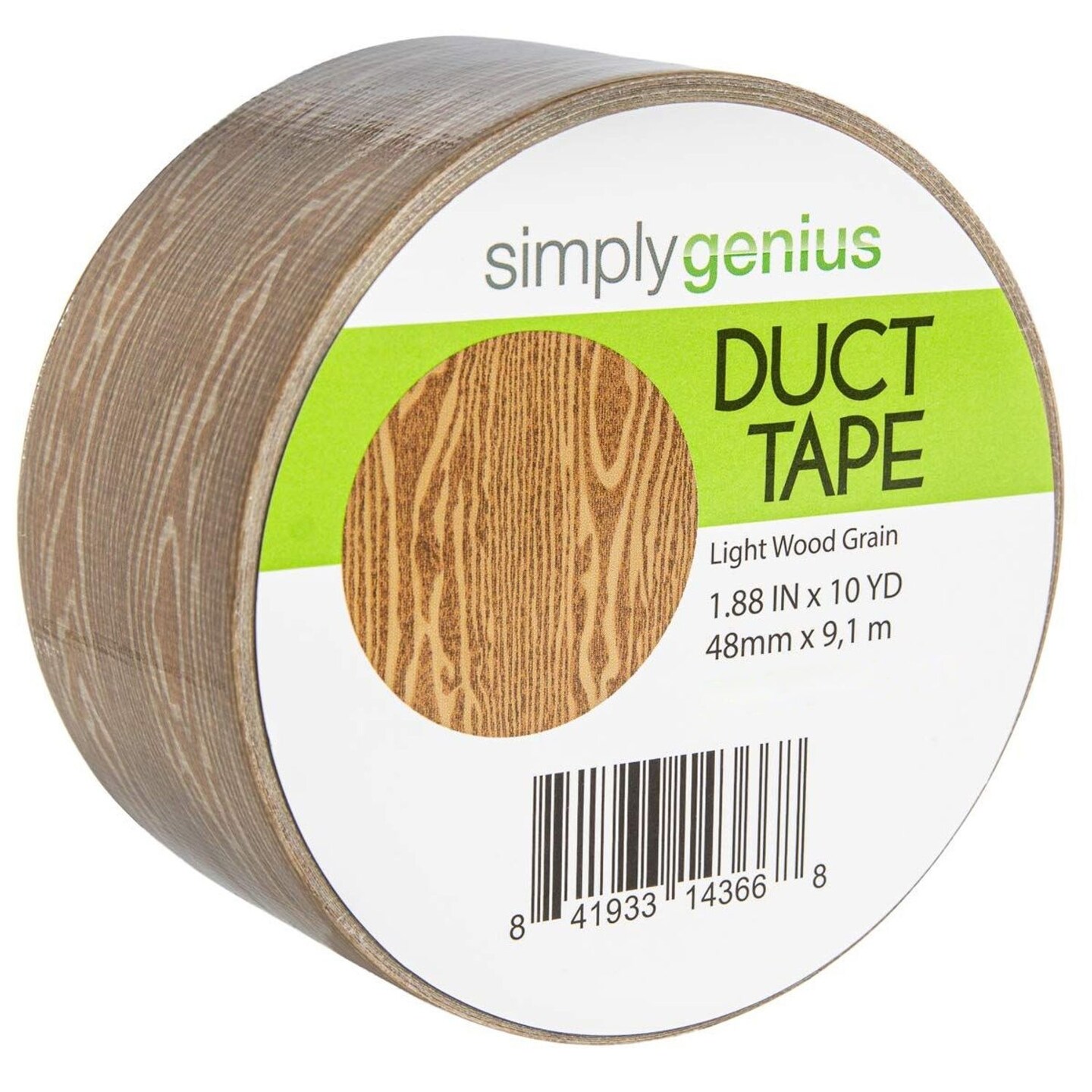 Simply Genius 1 Pack Duct Tape for Art &#x26; Craft - 1.8 in x 10 Yards Wood Tape for Kids &#x26; Adults, Colorful Adhesive for DIY &#x26; Home Improvement, Light Wood Grain, and Scrapbook Supplies