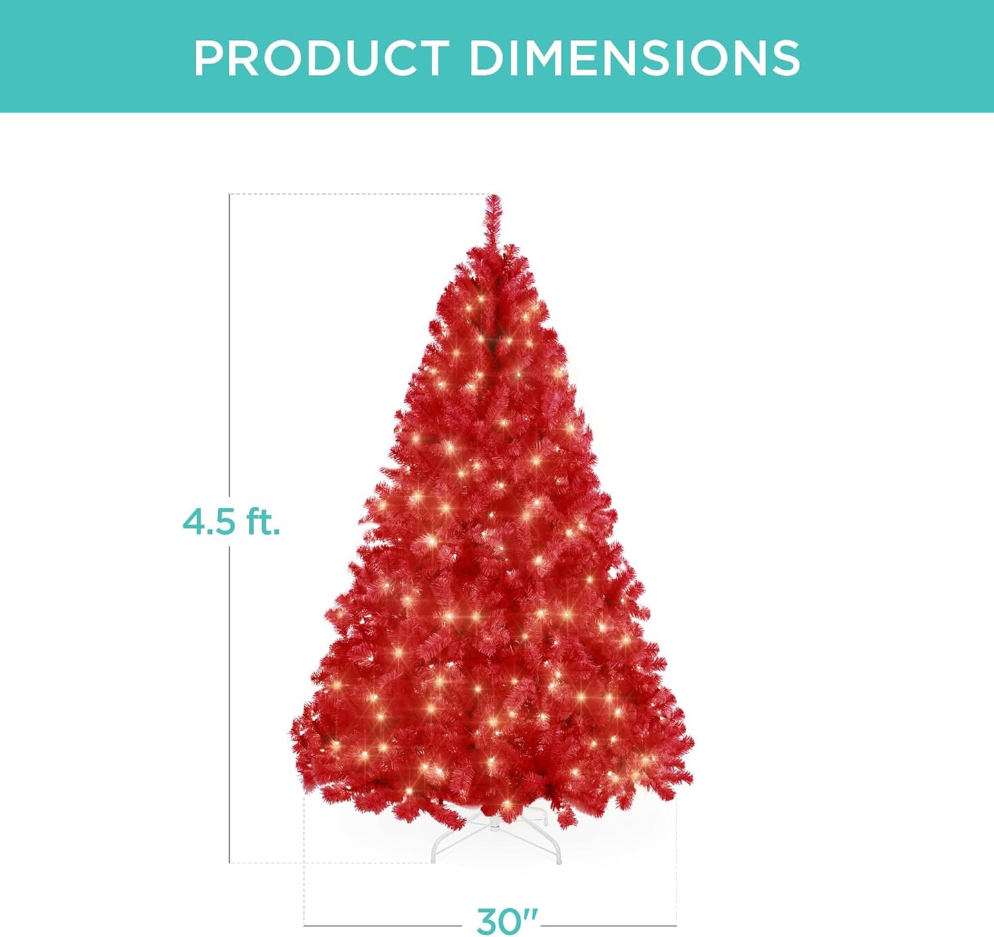 Artificial Christmas Tree Hinged Pine with 250 Lights, 1,000 Tips &#x26; Foldable Base Pre-Lit Outdoor Holiday Decor
